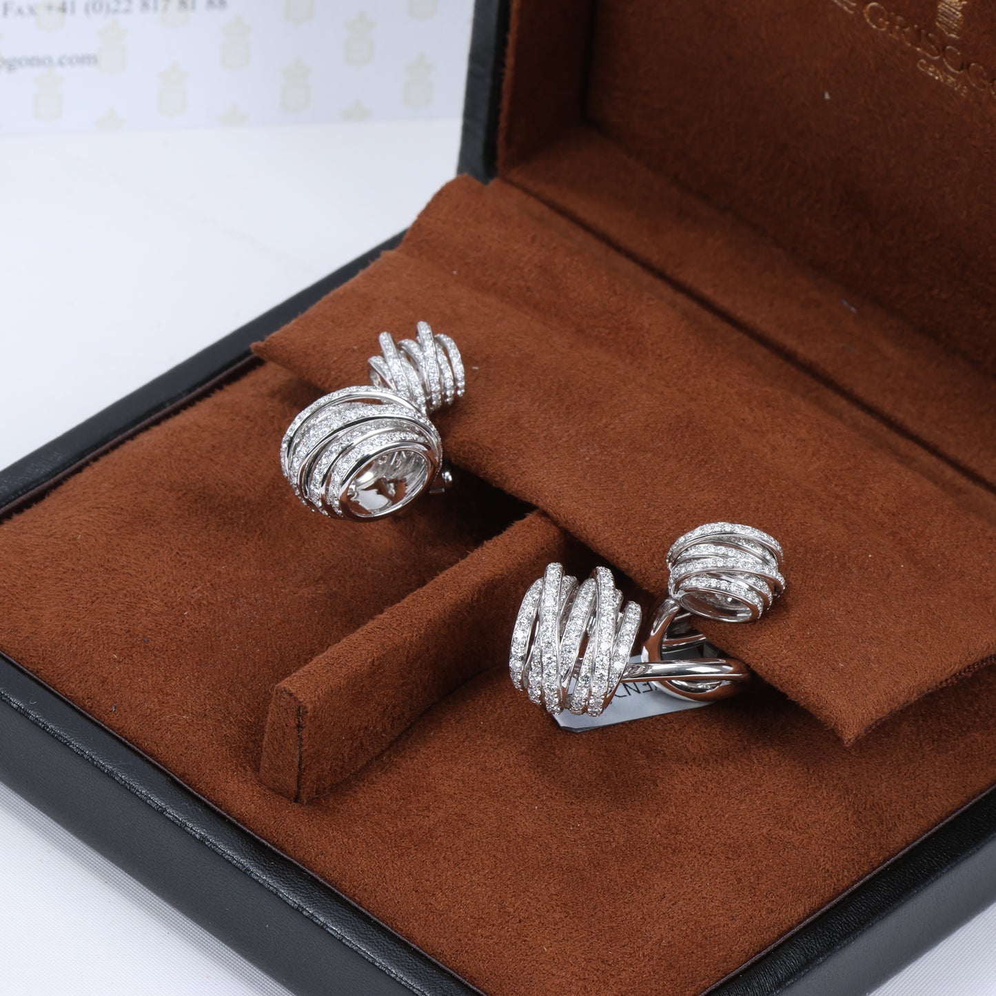De Grisogono White Gold and Diamond Earrings