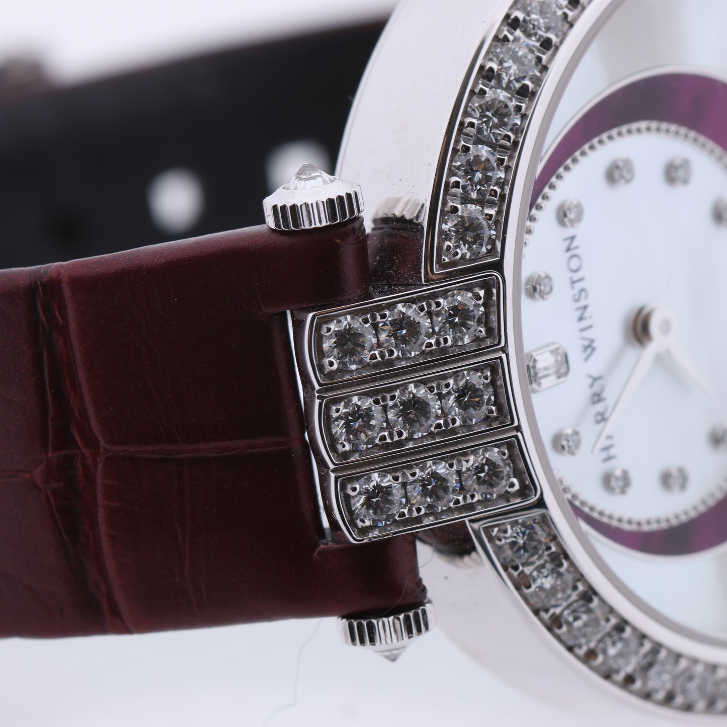 Harry Winston Premier Diamond Second PRNASS36WW001 Crocodile leather x WG AT MOP Dial 36mm Watch