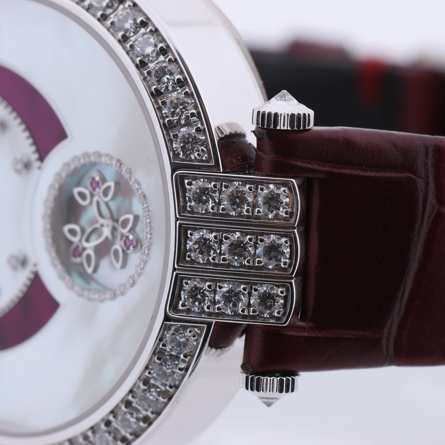 Harry Winston Premier Diamond Second PRNASS36WW001 Crocodile leather x WG AT MOP Dial 36mm Watch