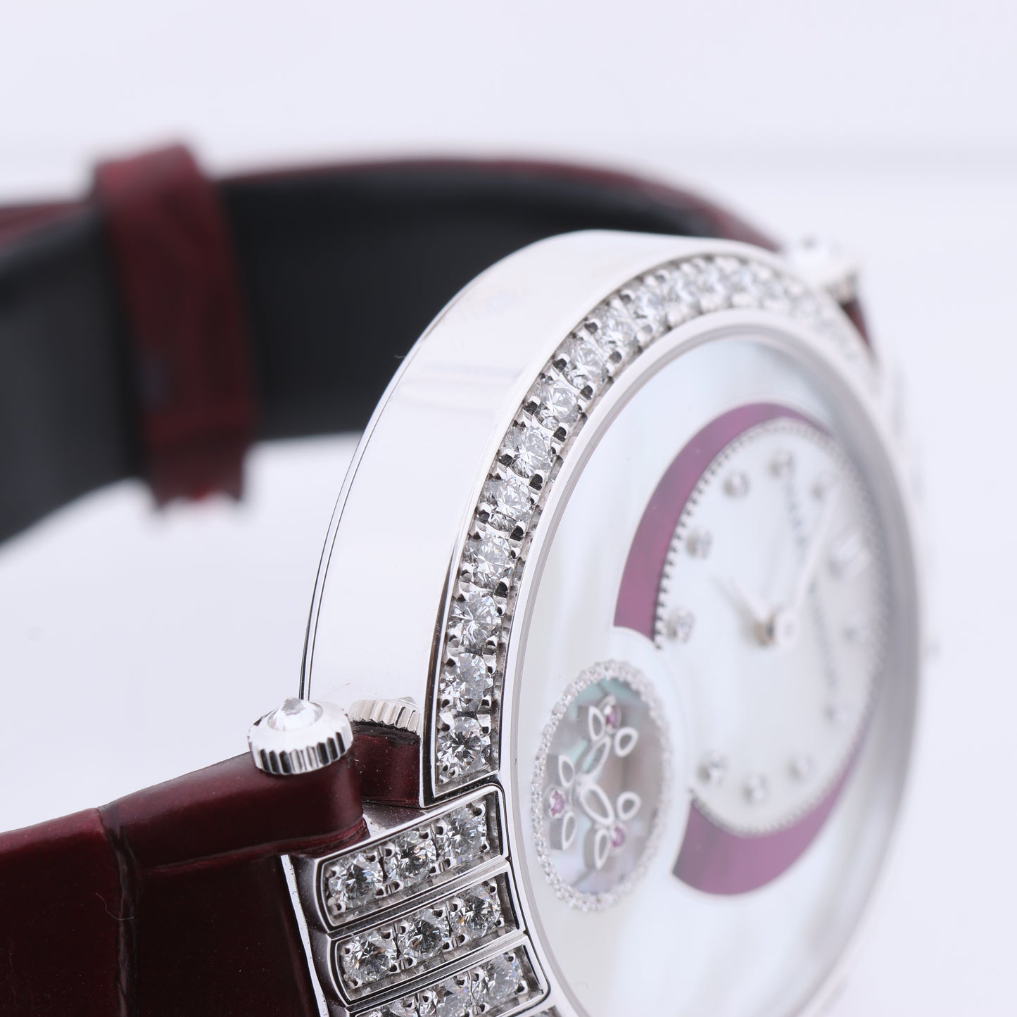 Harry Winston Premier Diamond Second PRNASS36WW001 Crocodile leather x WG AT MOP Dial 36mm Watch