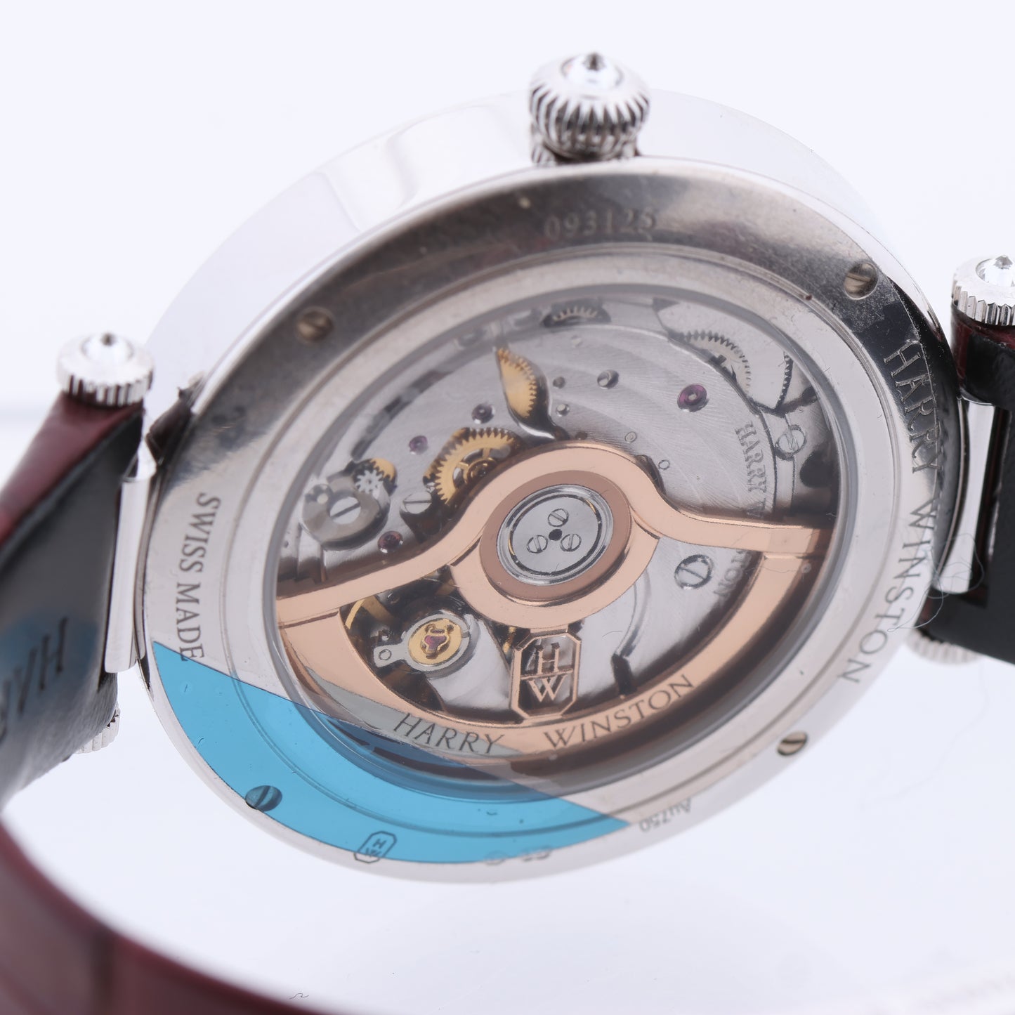 Harry Winston Premier Diamond Second PRNASS36WW001 Crocodile leather x WG AT MOP Dial 36mm Watch