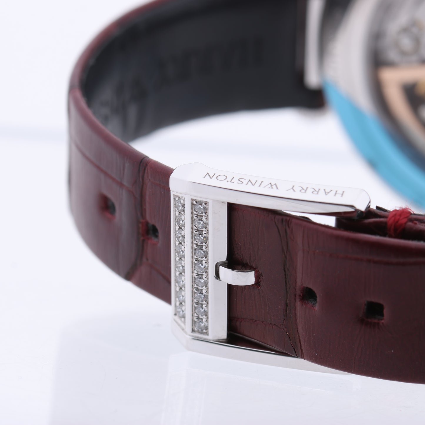 Harry Winston Premier Diamond Second PRNASS36WW001 Crocodile leather x WG AT MOP Dial 36mm Watch