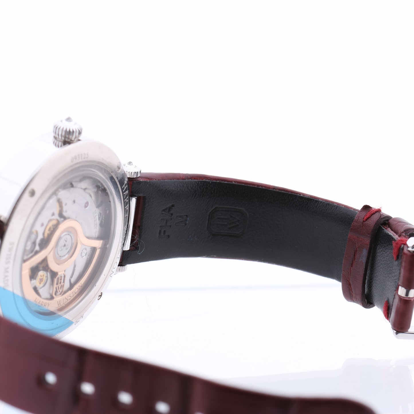 Harry Winston Premier Diamond Second PRNASS36WW001 Crocodile leather x WG AT MOP Dial 36mm Watch