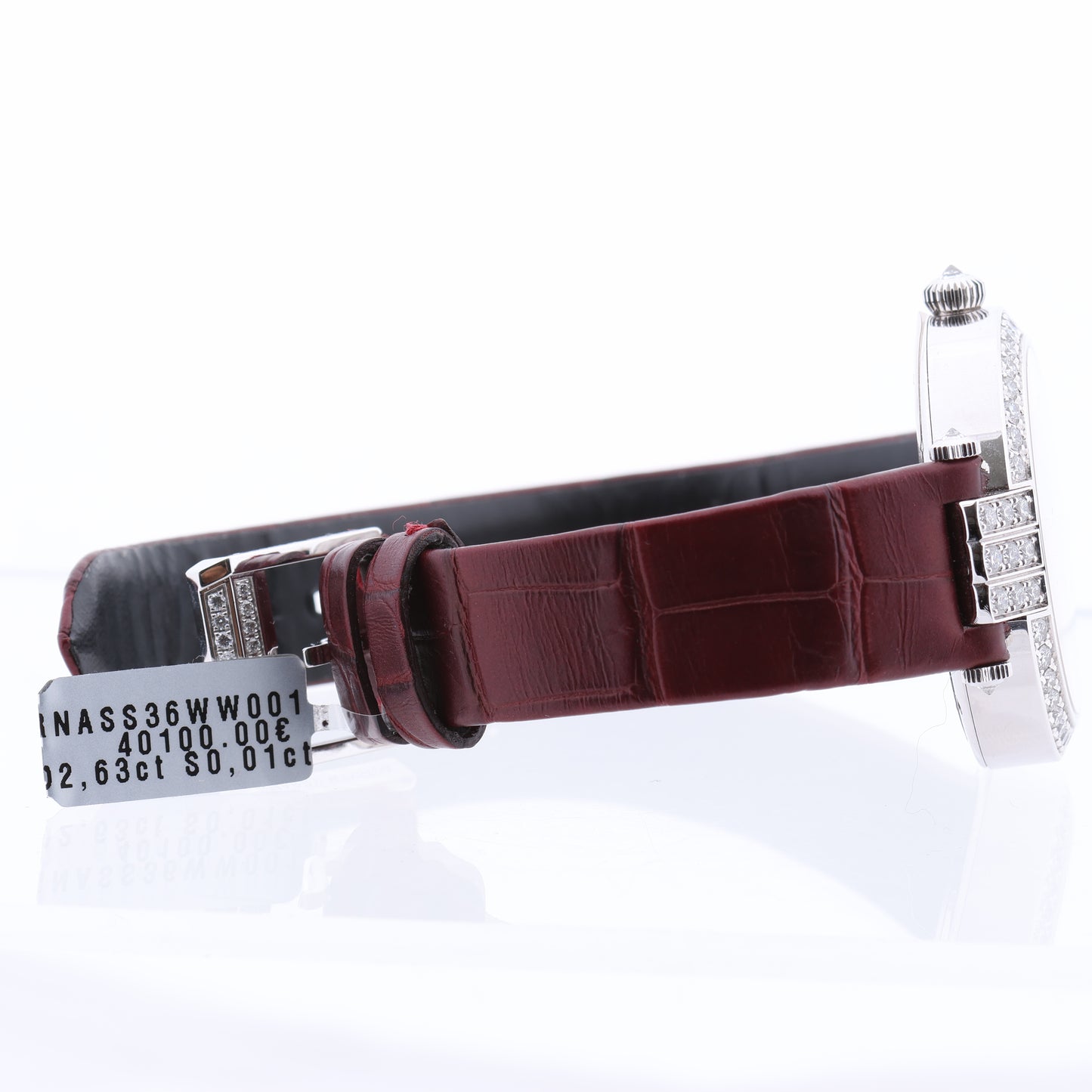 Harry Winston Premier Diamond Second PRNASS36WW001 Crocodile leather x WG AT MOP Dial 36mm Watch