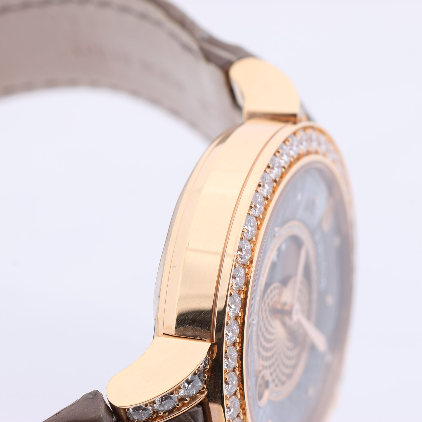 Harry Winston Ocean Moon Phase OCEQMP36RR026 Crocodile leather x RG QZ MOP Dial 36mm Watch