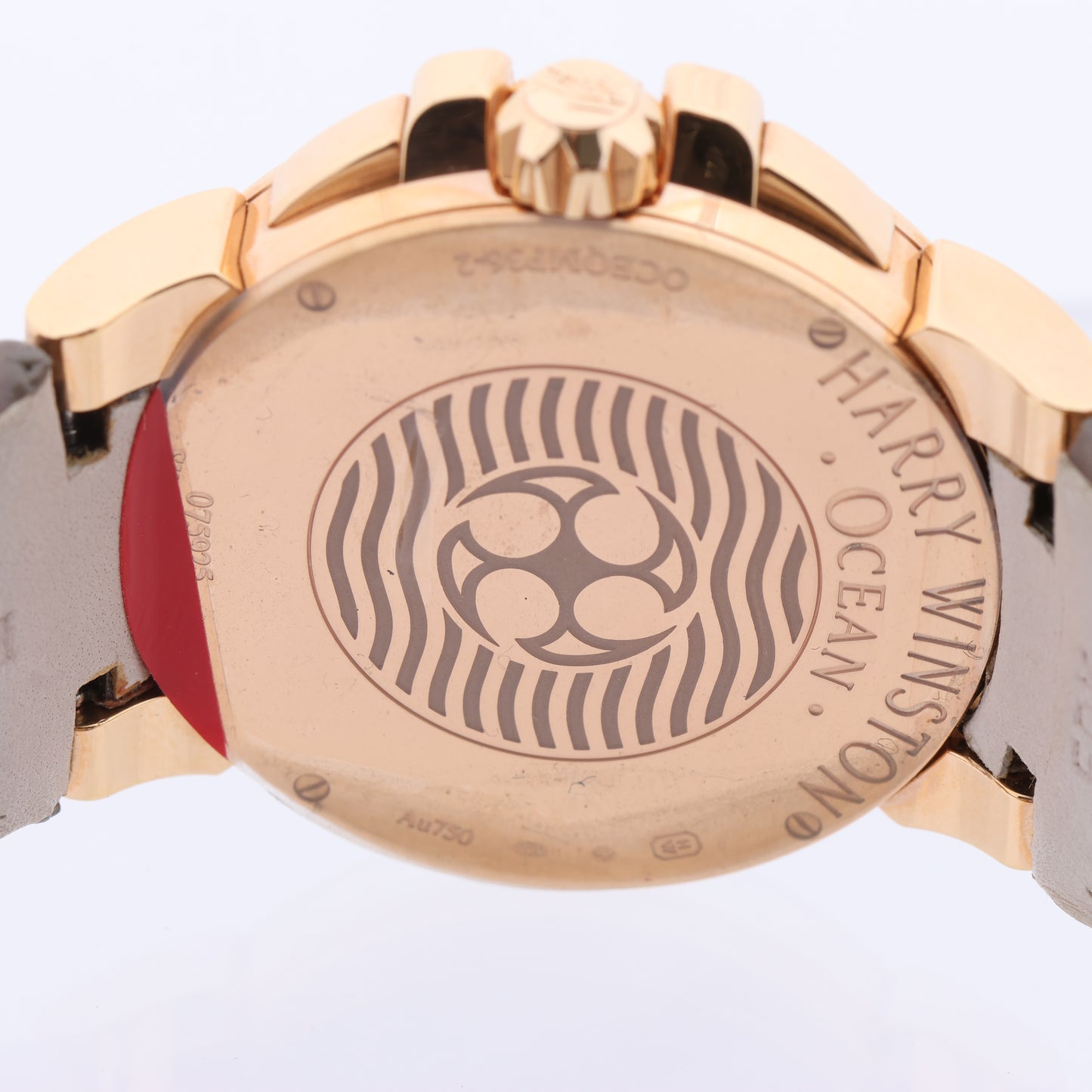 Harry Winston Ocean Moon Phase OCEQMP36RR026 Crocodile leather x RG QZ MOP Dial 36mm Watch
