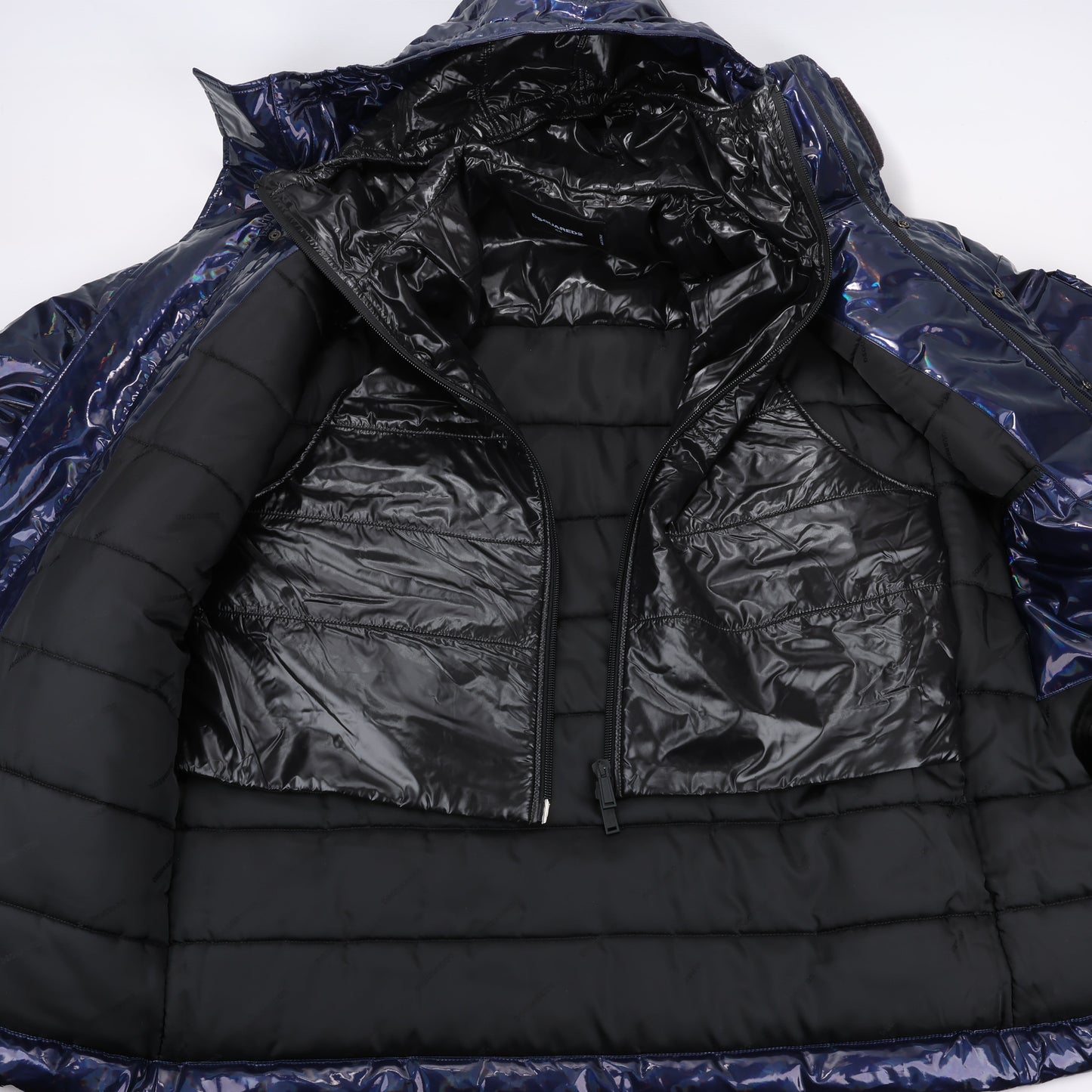DSQUARED2 Glossy Navy Puffer Jacket, Size 48