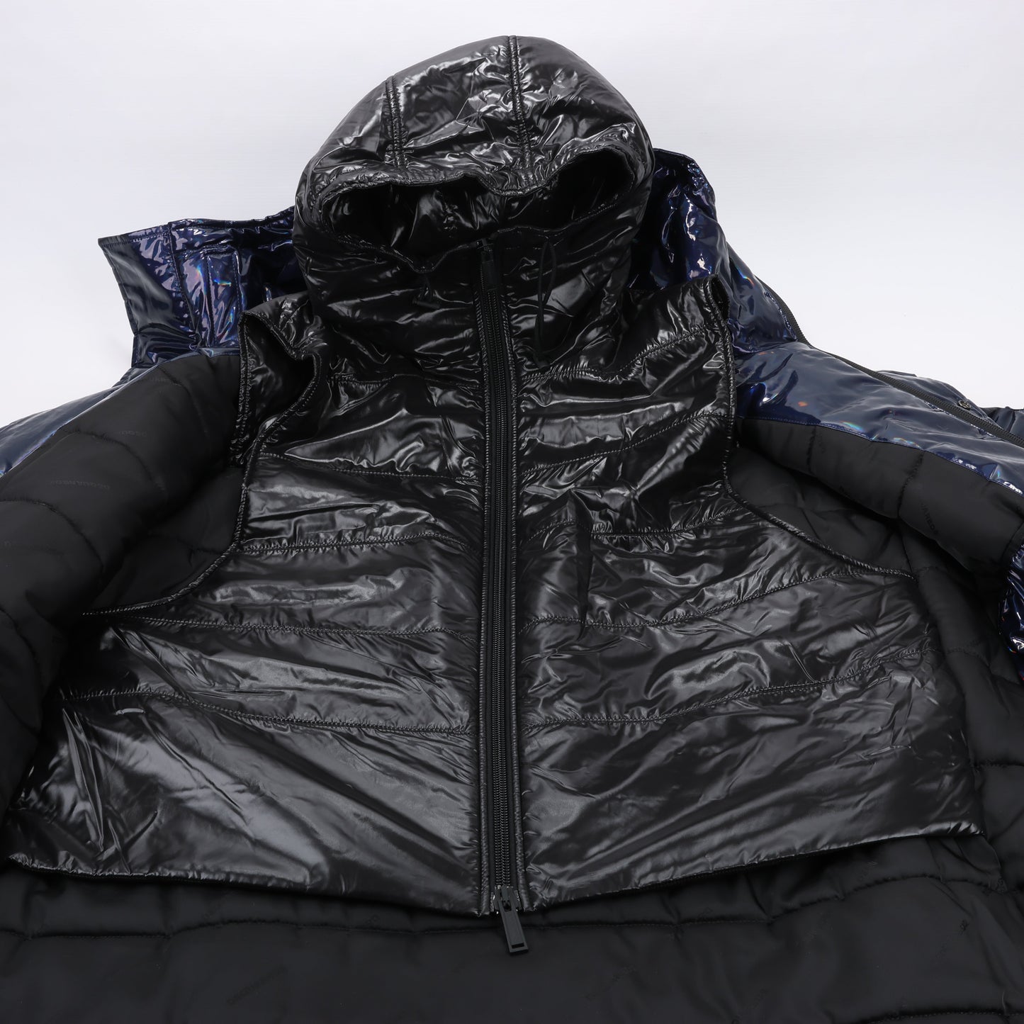 DSQUARED2 Glossy Navy Puffer Jacket, Size 48