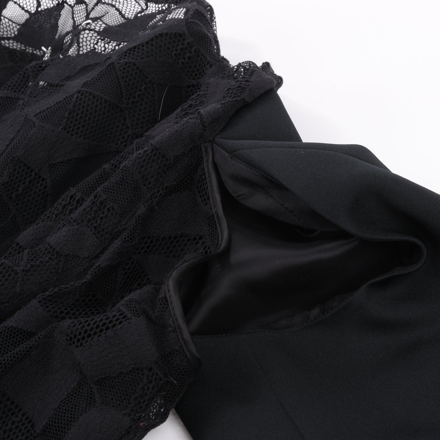 Maison Margiela Black Blazer with Lace Overlay, Size 40
