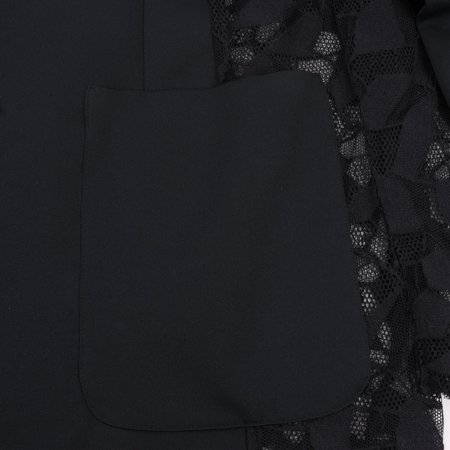 Maison Margiela Black Blazer with Lace Overlay, Size 40