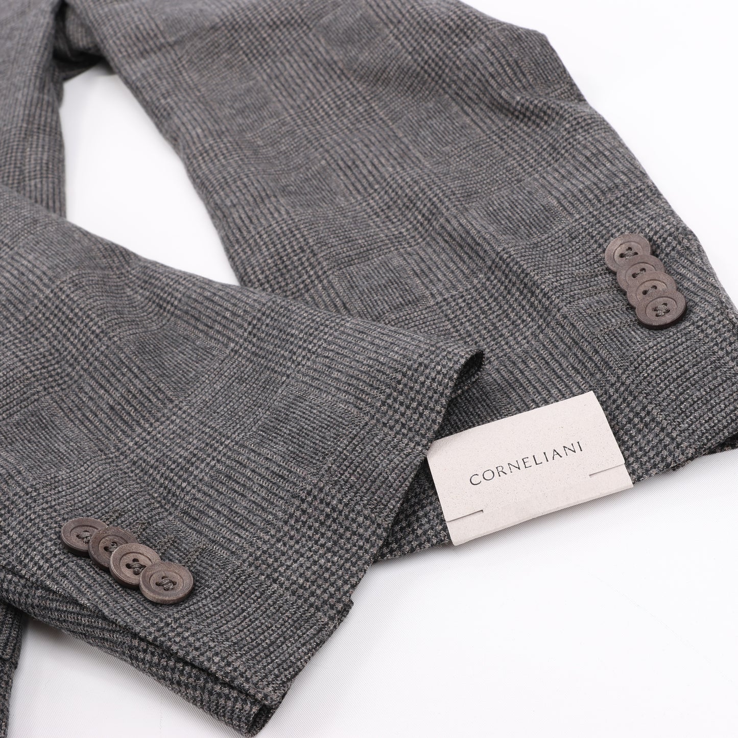 CORNELIANI Glen Plaid Blazer and Trousers Set, Size 48