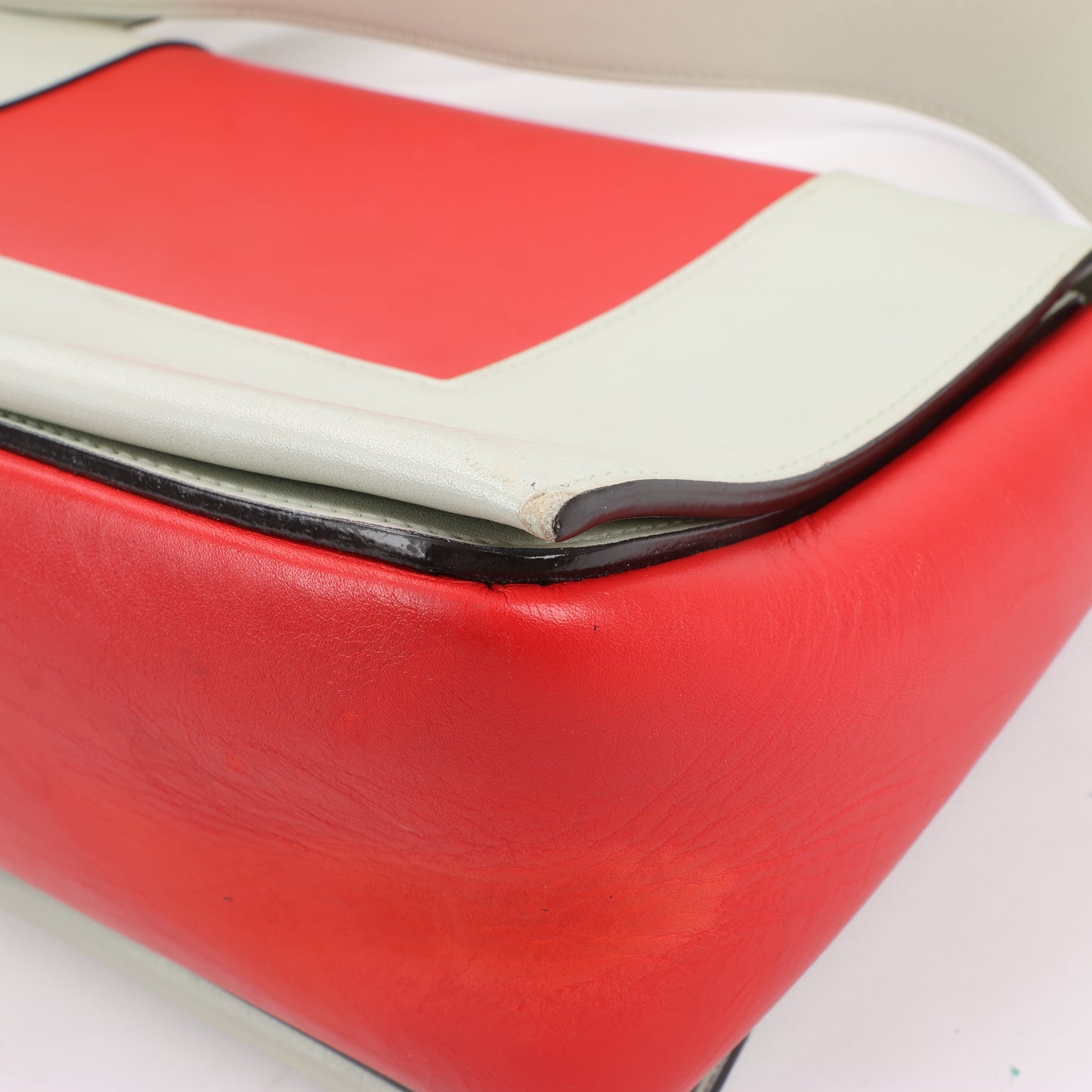 Celine Frame Leder-Umhängetasche in Grün x Rot