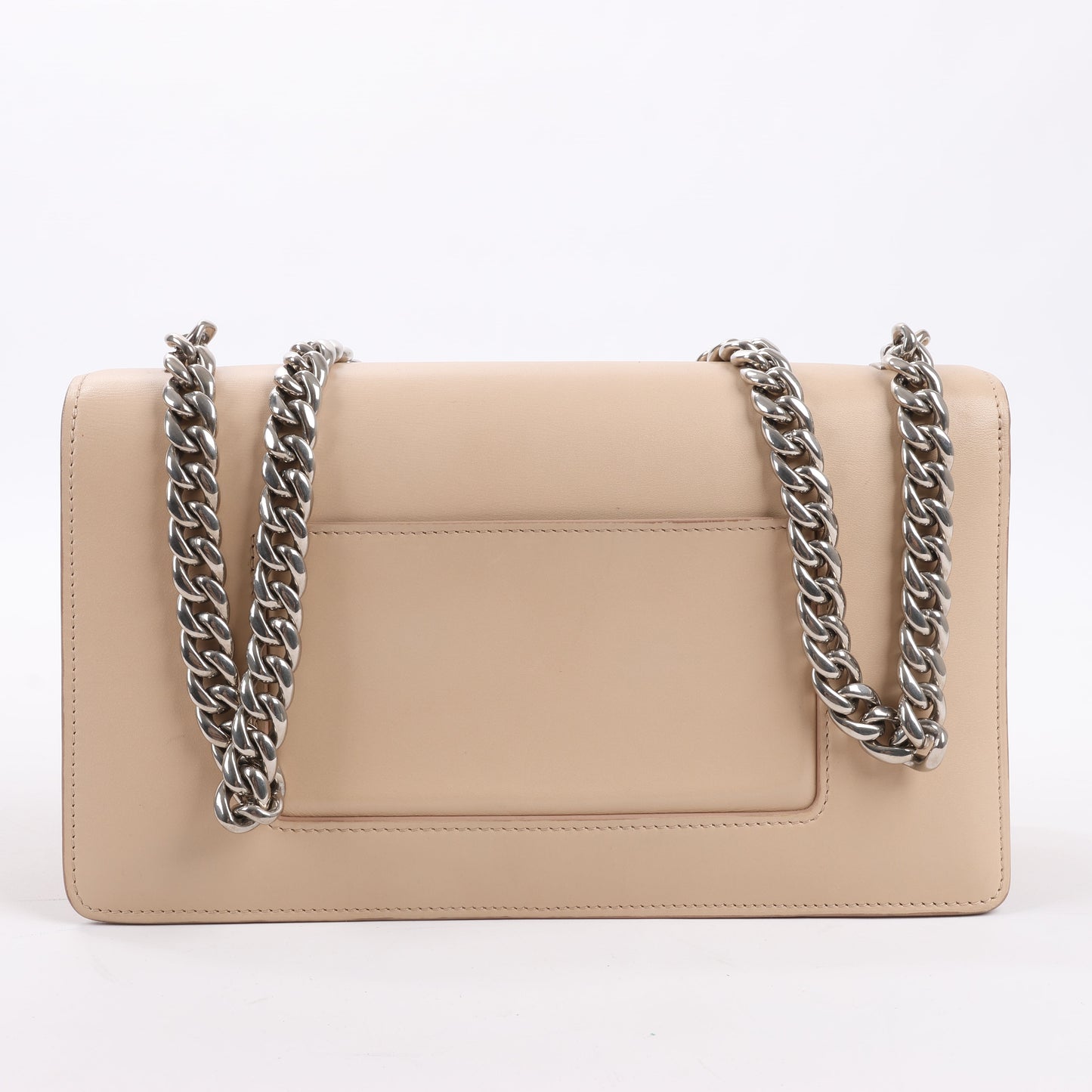 Celine Case Flap Leather Chain Shoulder Bag in Beige