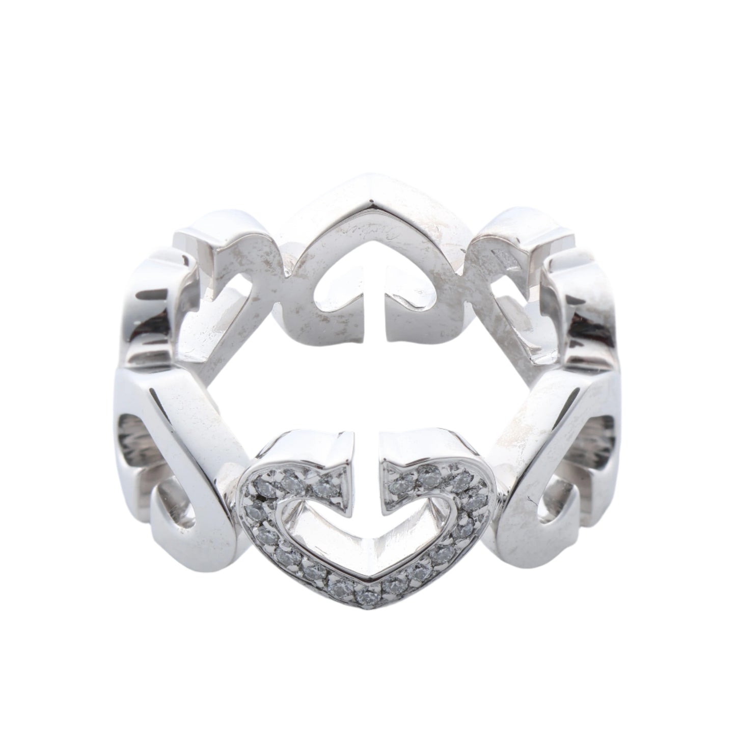 Cartier C Heart Diamond Ring 750(WG) 8.0g, Size 47 EU
