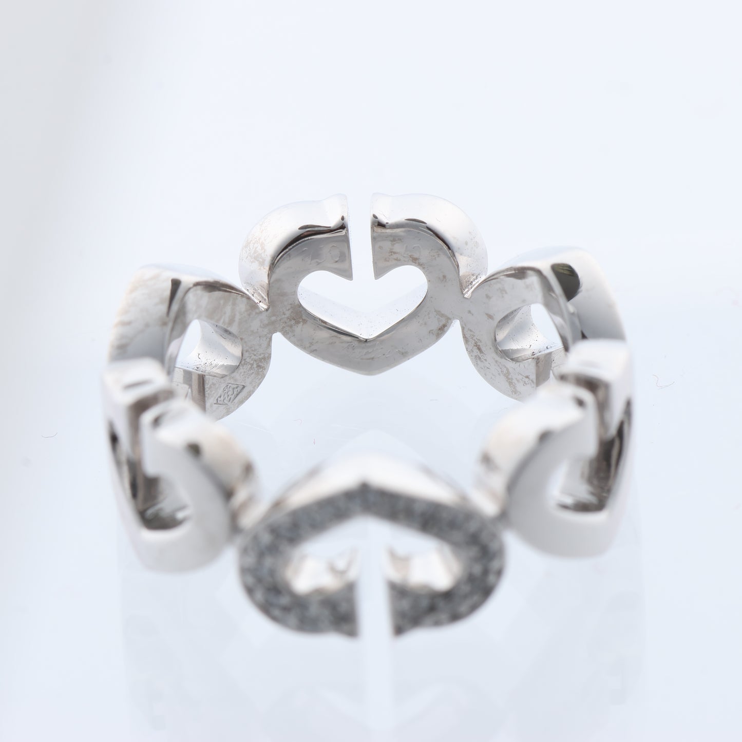 Cartier C Heart Diamond Ring 750(WG) 8.0g, Size 47 EU