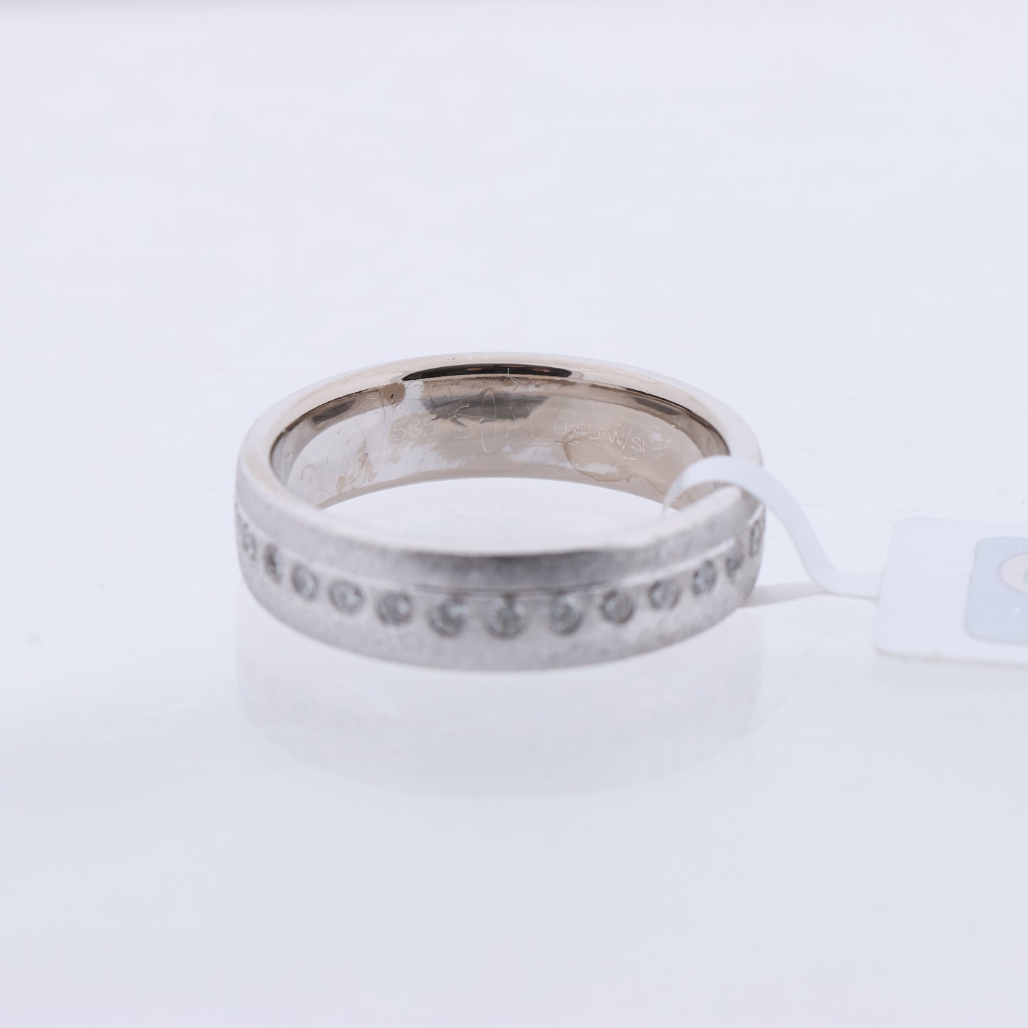 Non Signe / Unsigned 14K White Gold Ring with 30 Natural Diamonds