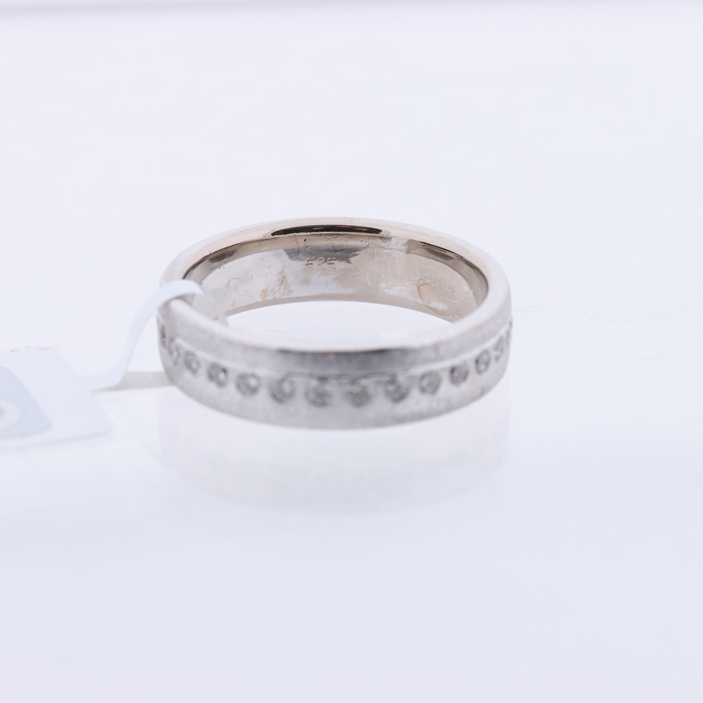 Non Signe / Unsigned 14K White Gold Ring with 30 Natural Diamonds