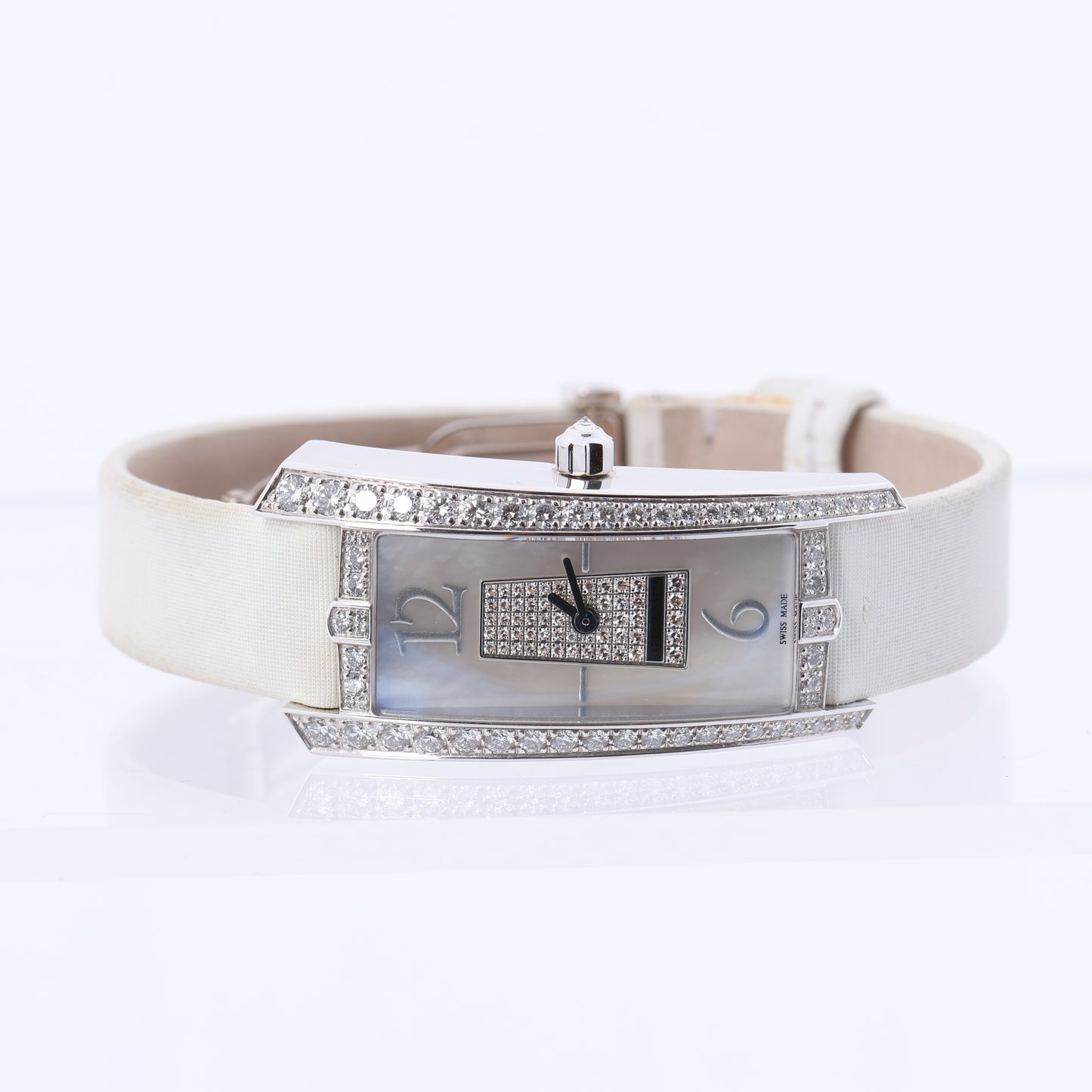 Harry Winston Avenue Traffic AVTQHM21WW002 Krokodilleder x WG QZ MOP Zifferblattuhr