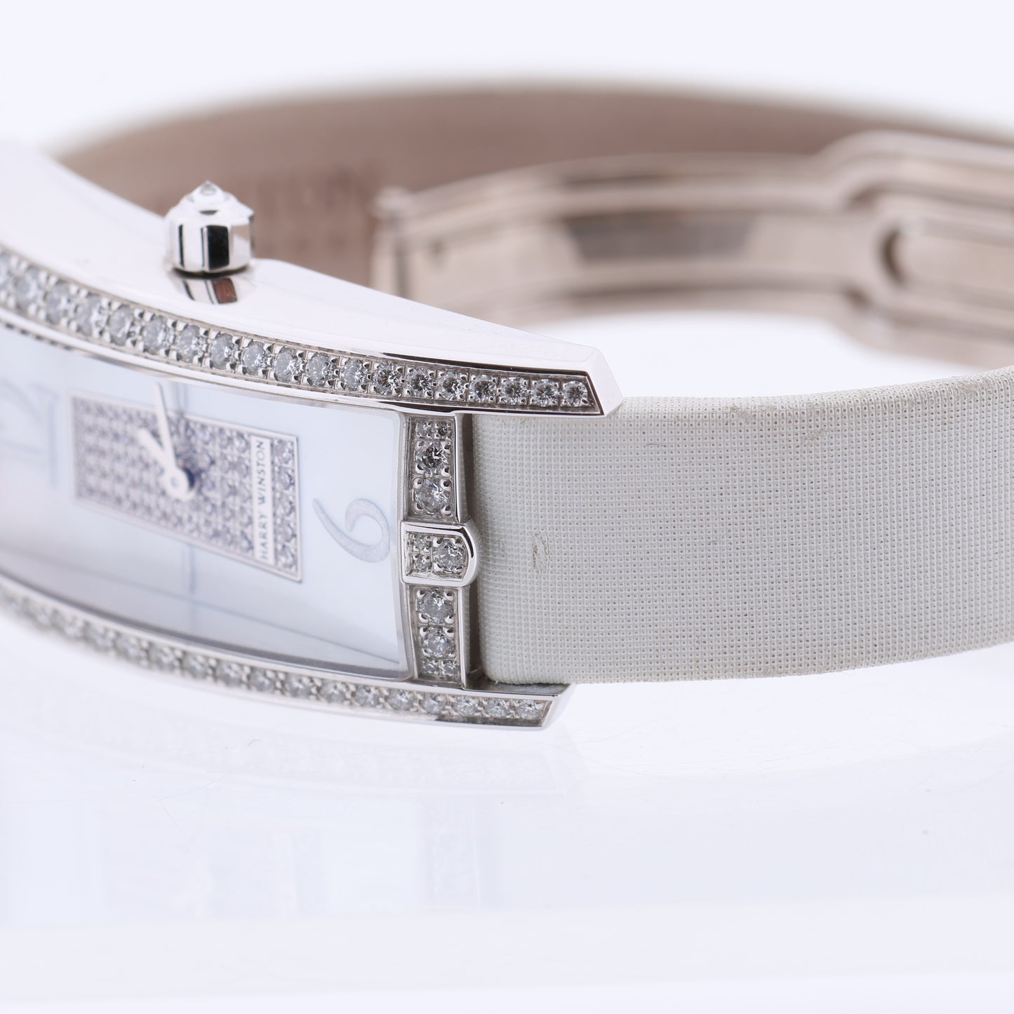 Harry Winston Avenue Traffic AVTQHM21WW002 Krokodilleder x WG QZ MOP Zifferblattuhr