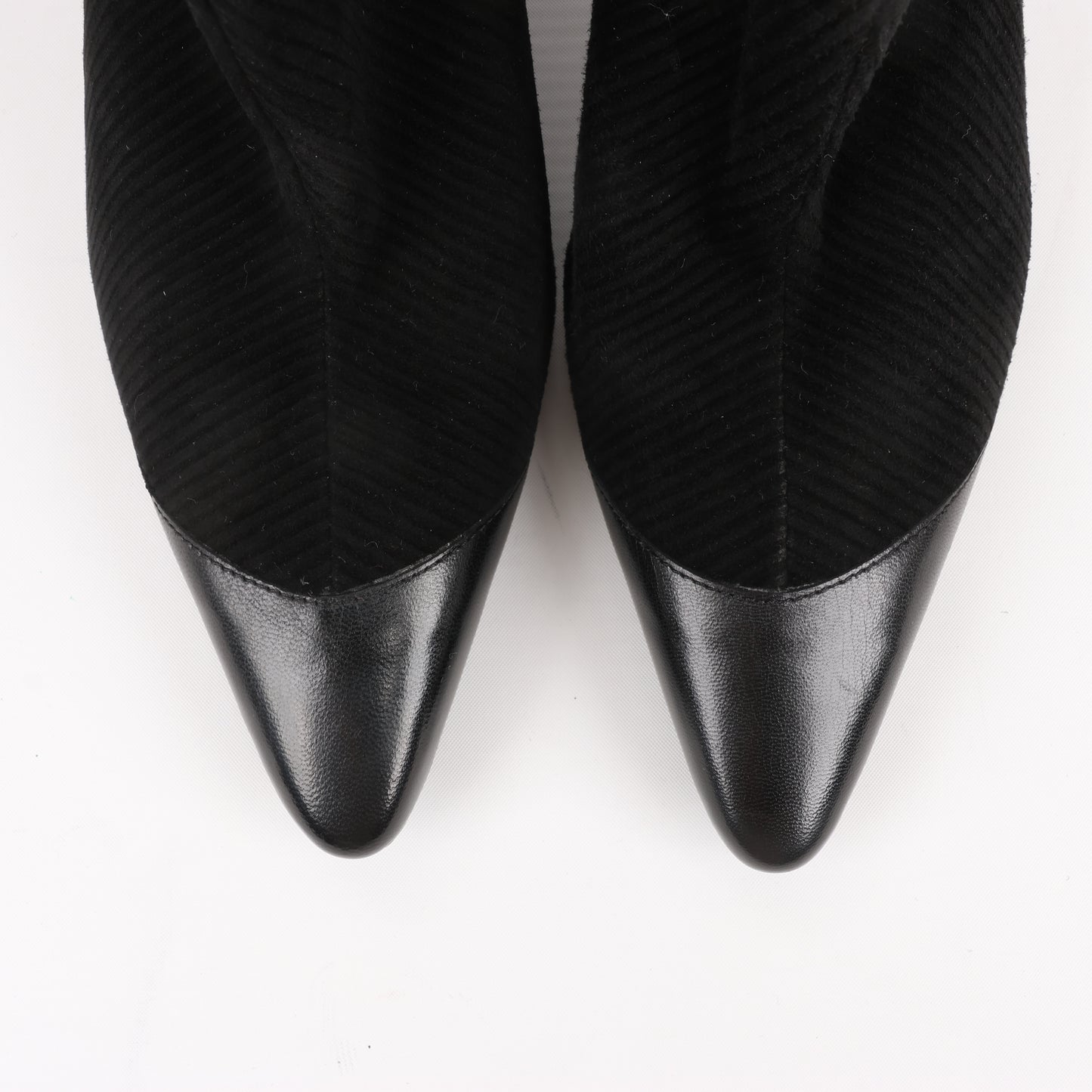 Ferragamo Gancini Leather & Suede Ankle Boots in Black, Size 4.5 US