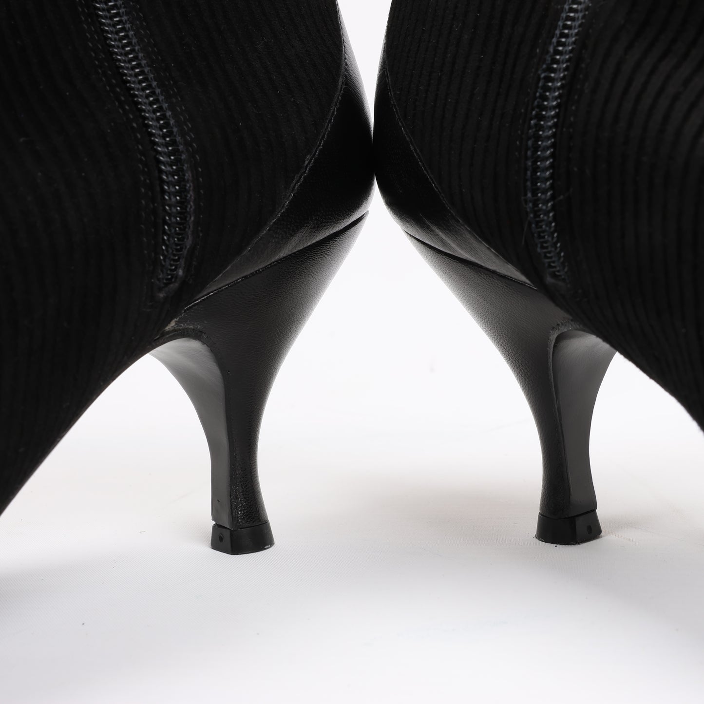 Ferragamo Gancini Leather & Suede Ankle Boots in Black, Size 4.5 US