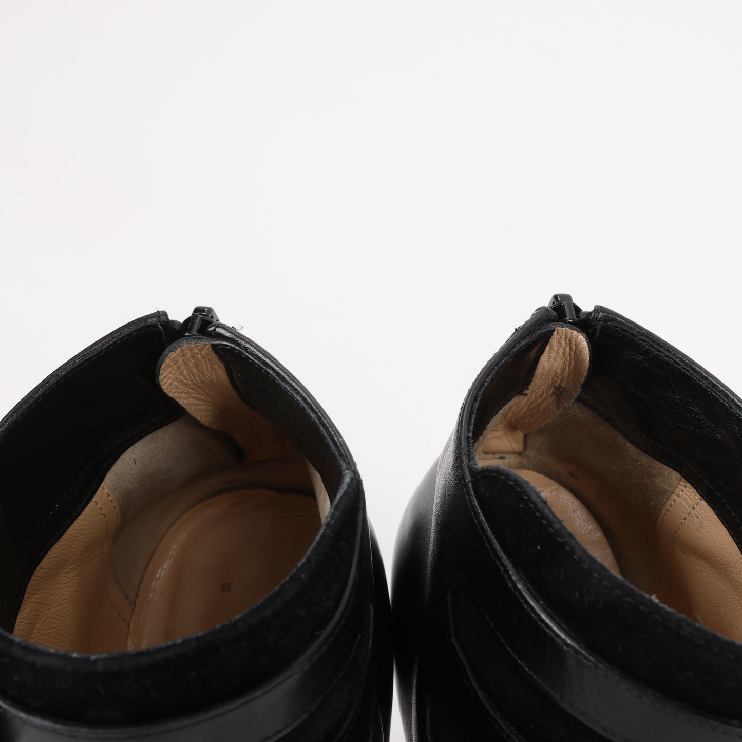 Christian Louboutin Leather & Suede Ankle Boots in Black, Size 37 EU
