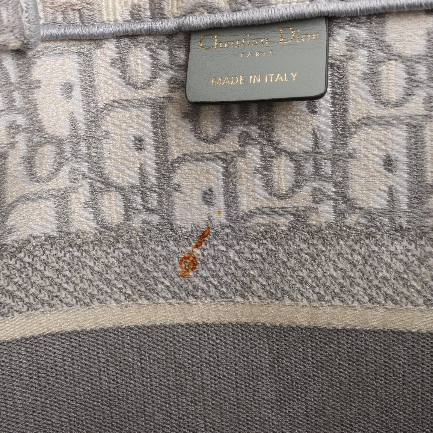 Christian Dior Oblique Book Tote Canvas Tote Handbag in Gray / with scarf