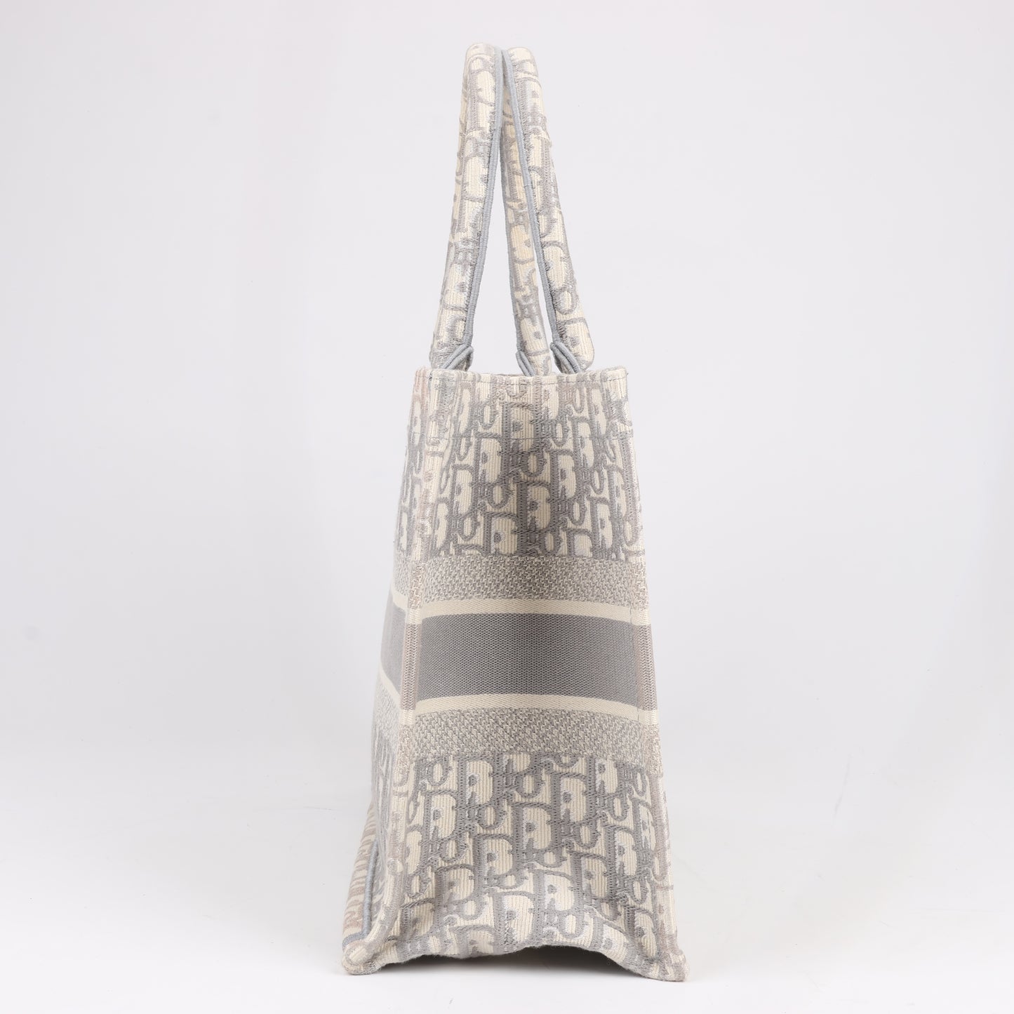 Christian Dior Oblique Book Tote Canvas Tote Handbag in Gray / with scarf