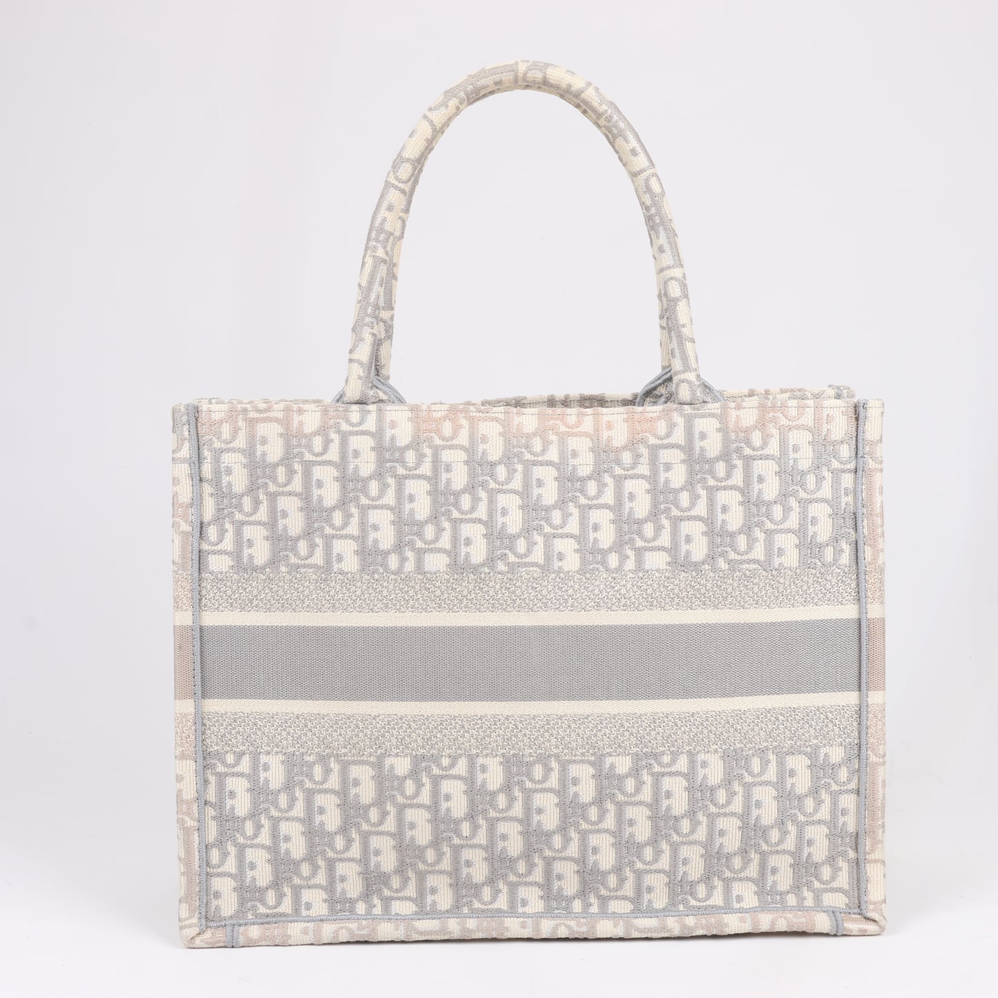 Christian Dior Oblique Book Tote Canvas Tote Handbag in Gray / with scarf