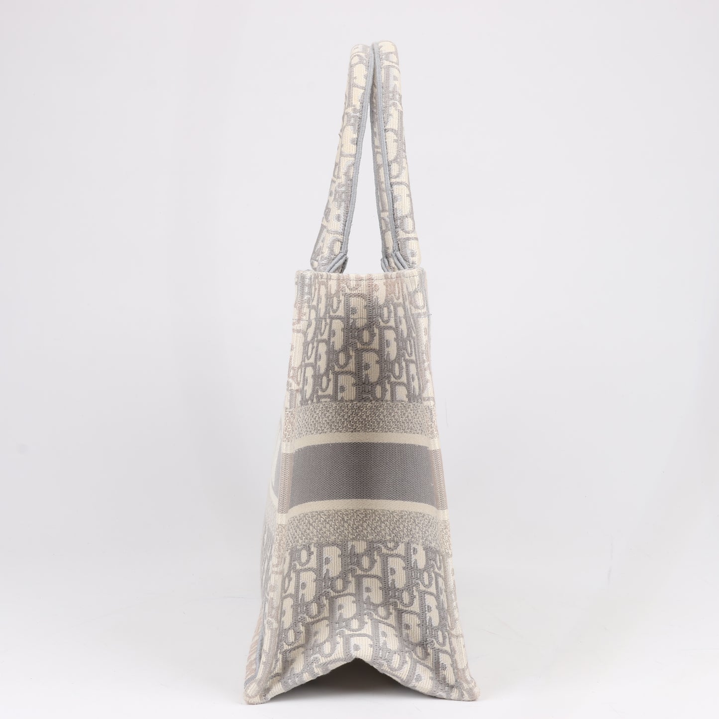 Christian Dior Oblique Book Tote Canvas Tote Handbag in Gray / with scarf