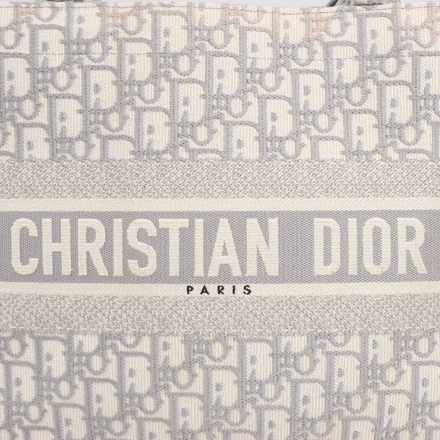 Christian Dior Oblique Book Tote Canvas Tote Handbag in Gray / with scarf