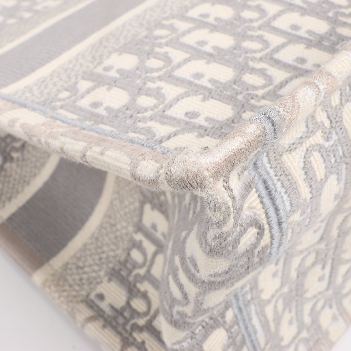 Christian Dior Oblique Book Tote Canvas Tote Handbag in Gray / with scarf