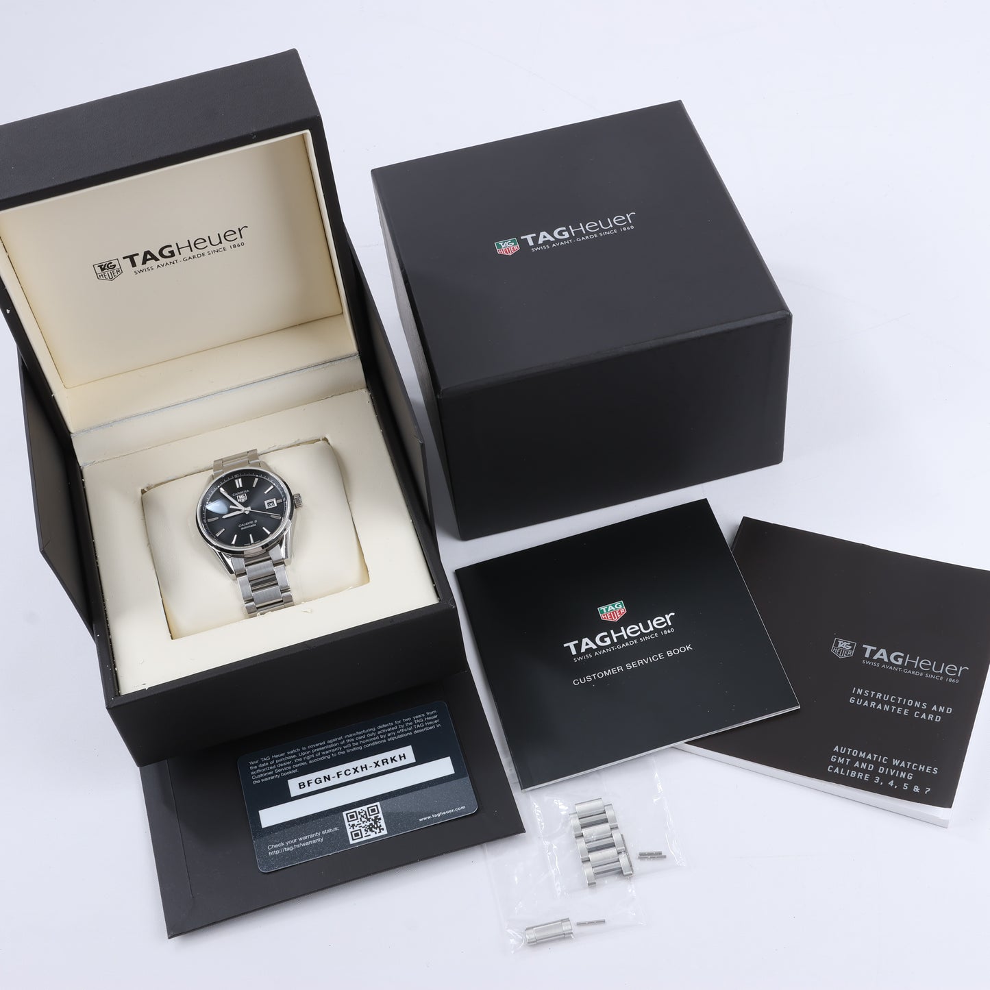 TAG Heuer Carrera Calibre 5 WAR211A WAH7421 SS AT Black Dial Watch