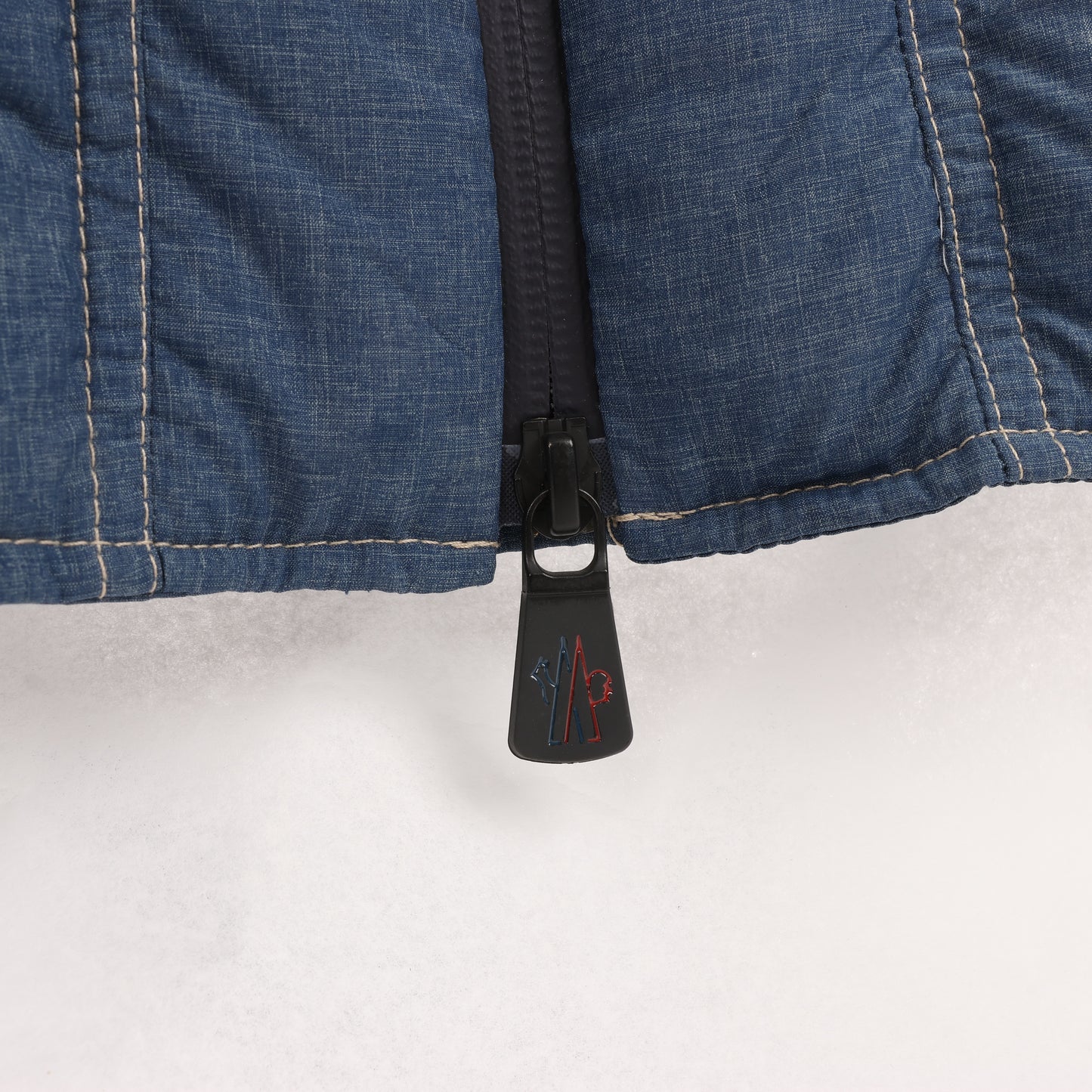 Moncler Grenoble Blue Denim Sleeveless Jacket, Size 1 S