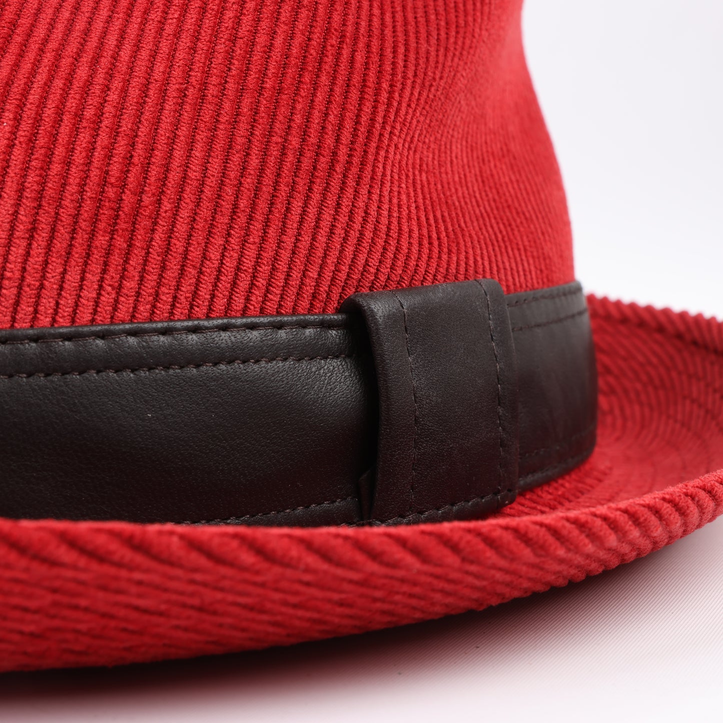 Hermes Cord-Fedora-Hut in Rot