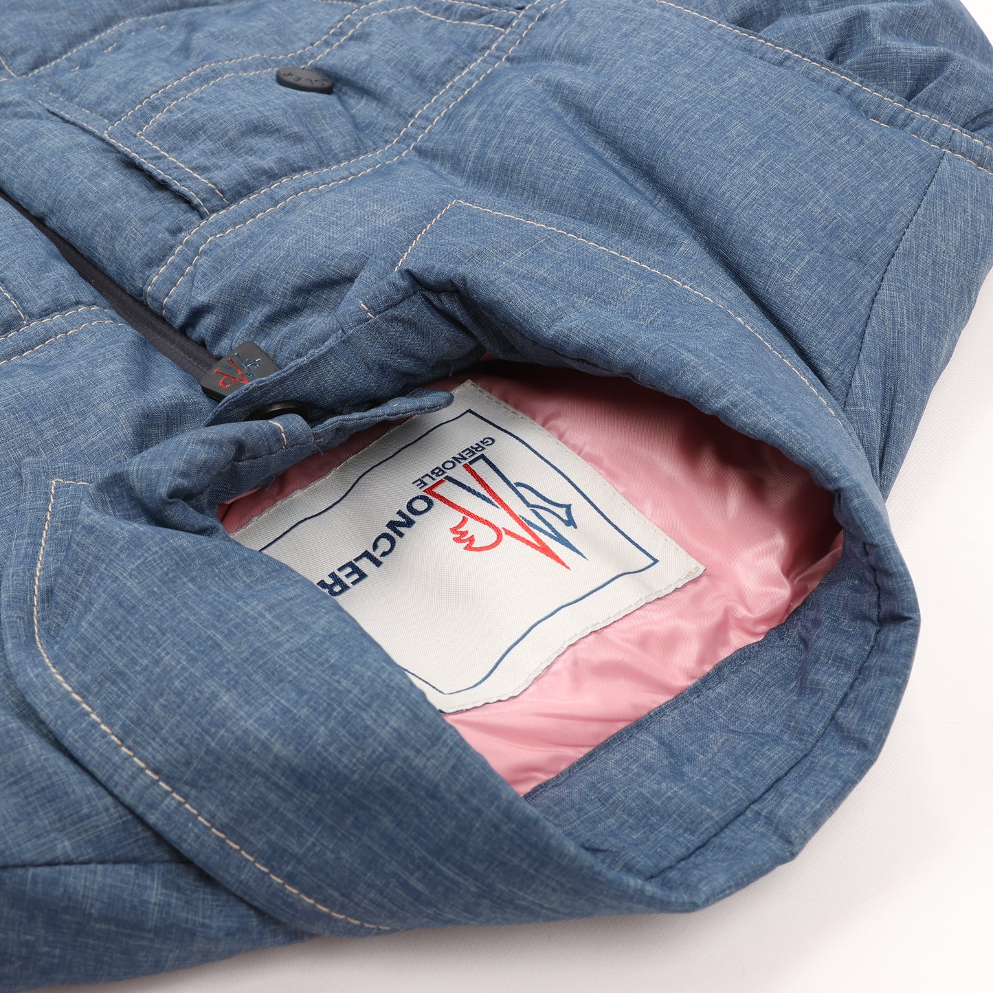 Moncler Grenoble Blue Denim Sleeveless Jacket, Size 1 S