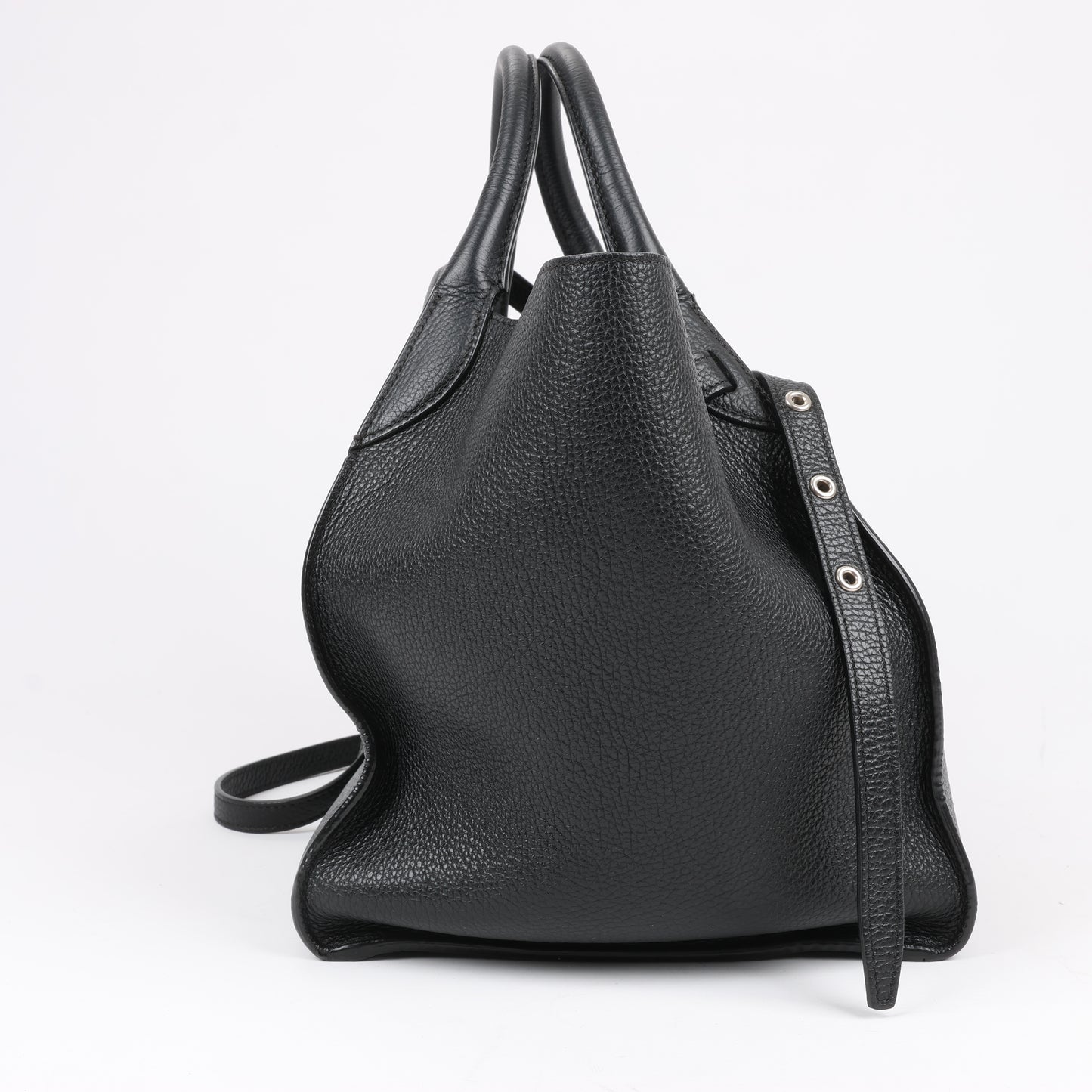 CELINE Big Bag Small Grained Leather 2way Handbag in Black