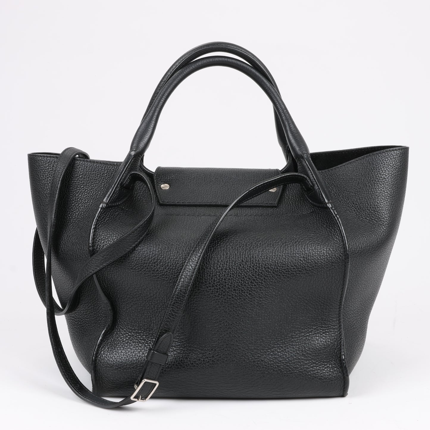 CELINE Big Bag Small Grained Leather 2way Handbag in Black