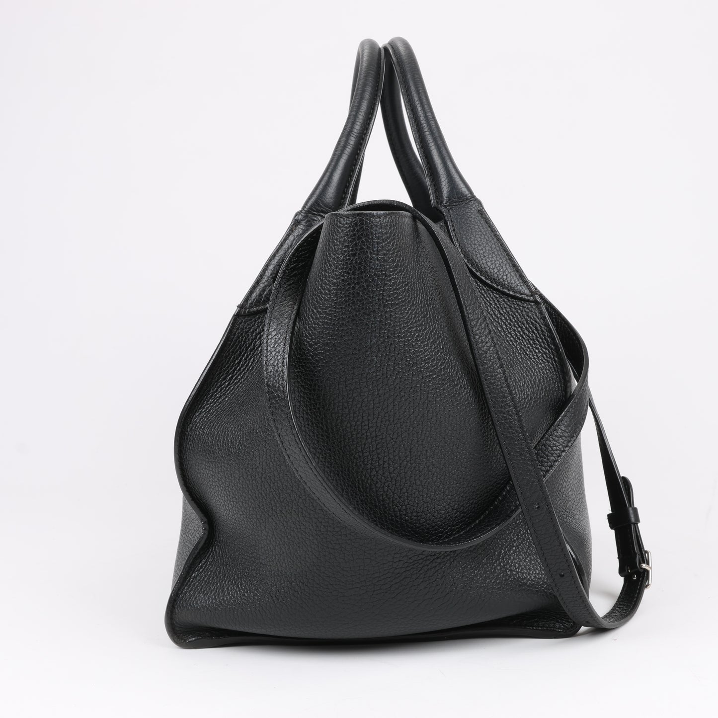 CELINE Big Bag Small Grained Leather 2way Handbag in Black