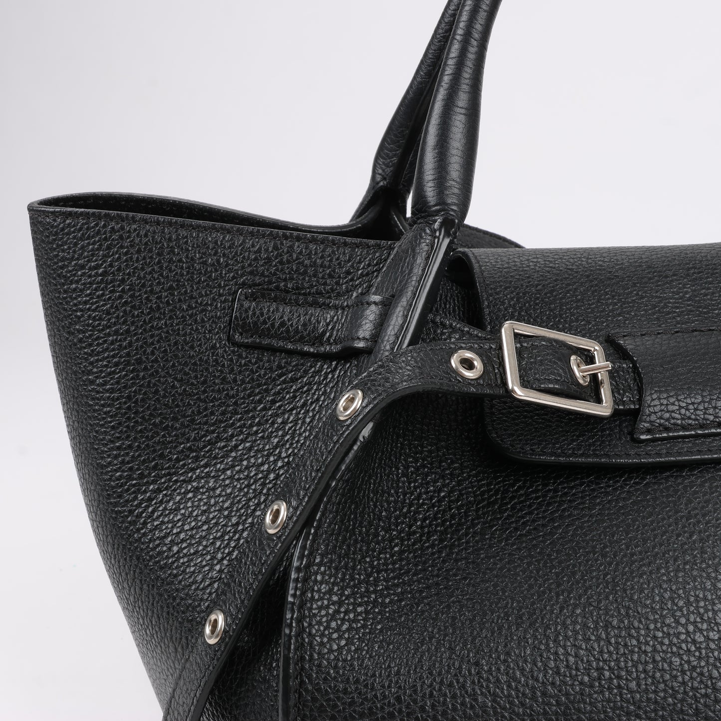 CELINE Big Bag Small Grained Leather 2way Handbag in Black