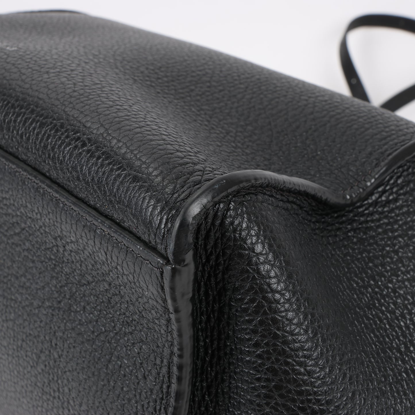 CELINE Big Bag Small Grained Leather 2way Handbag in Black