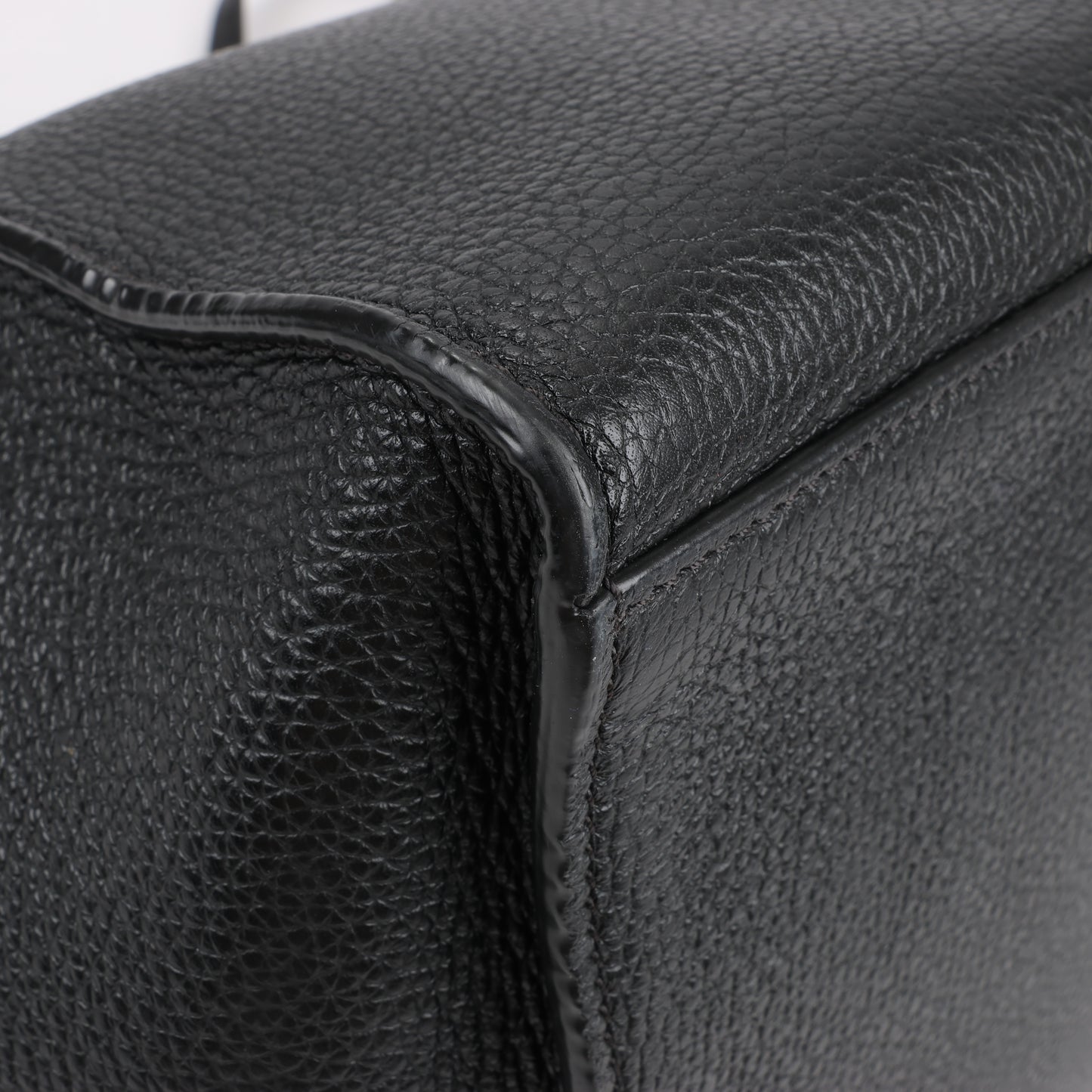 CELINE Big Bag Small Grained Leather 2way Handbag in Black