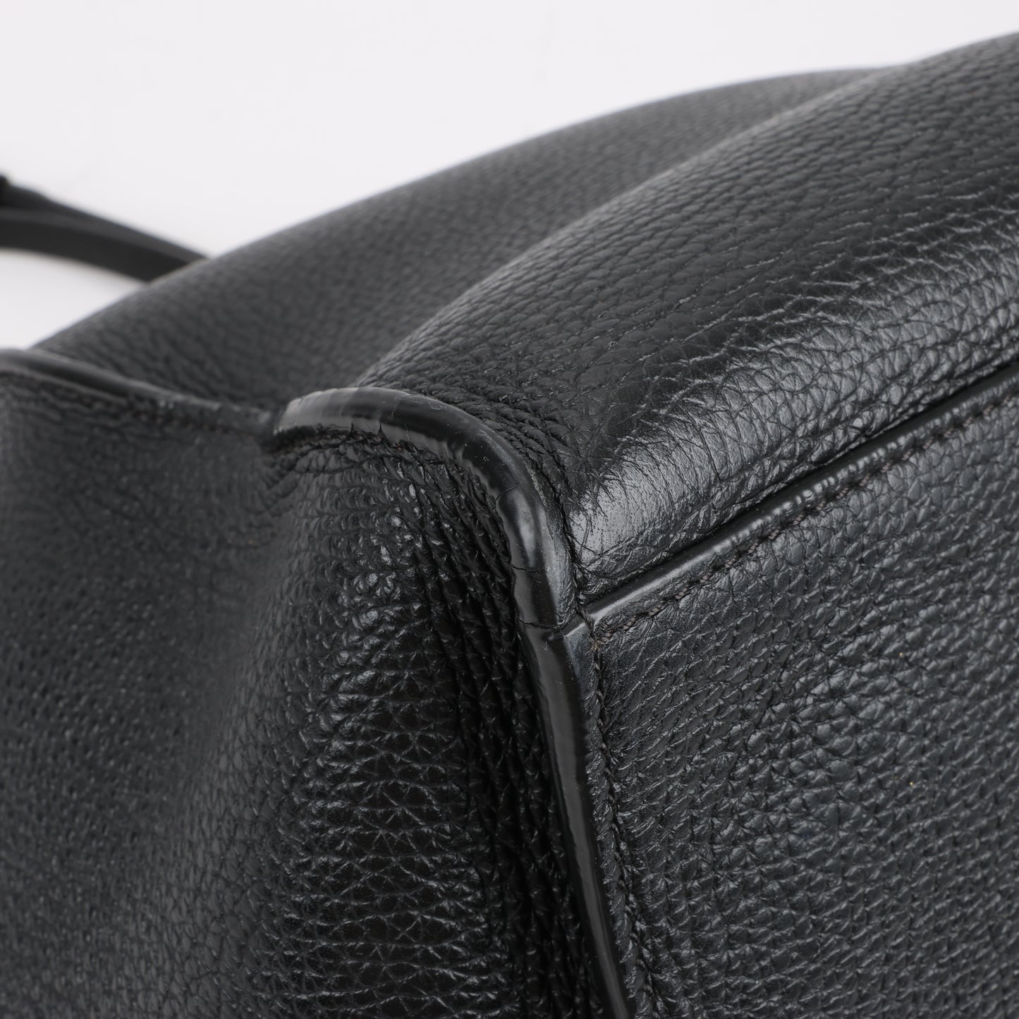 CELINE Big Bag Small Grained Leather 2way Handbag in Black
