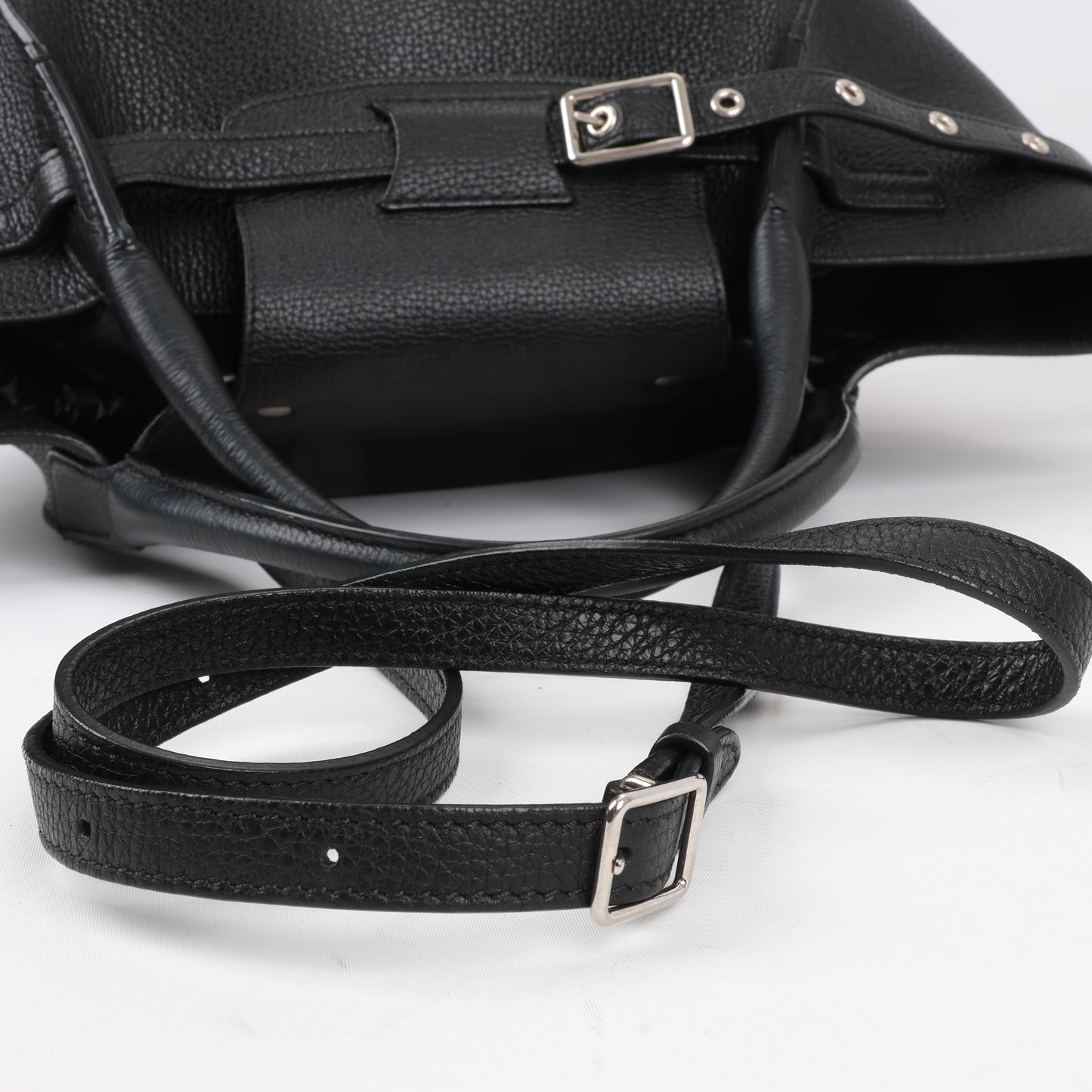 CELINE Big Bag Small Grained Leather 2way Handbag in Black