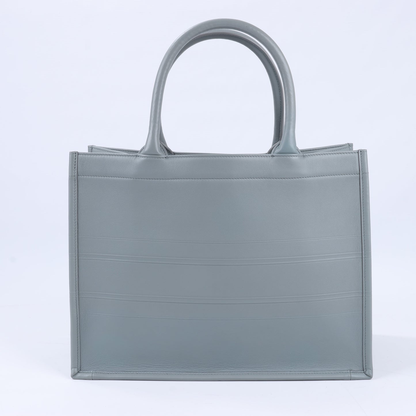 Christian Dior – Book Tote-Handtasche aus Leder in Grau