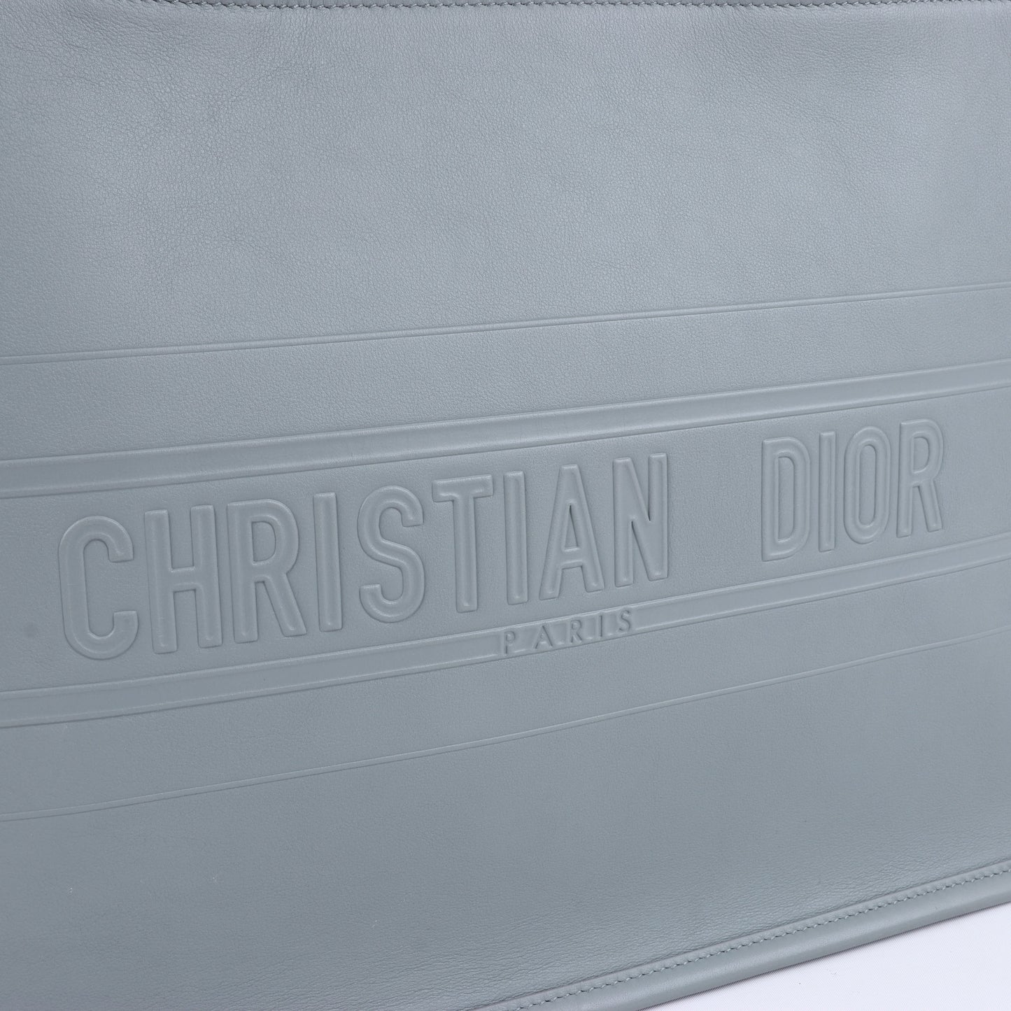 Christian Dior – Book Tote-Handtasche aus Leder in Grau