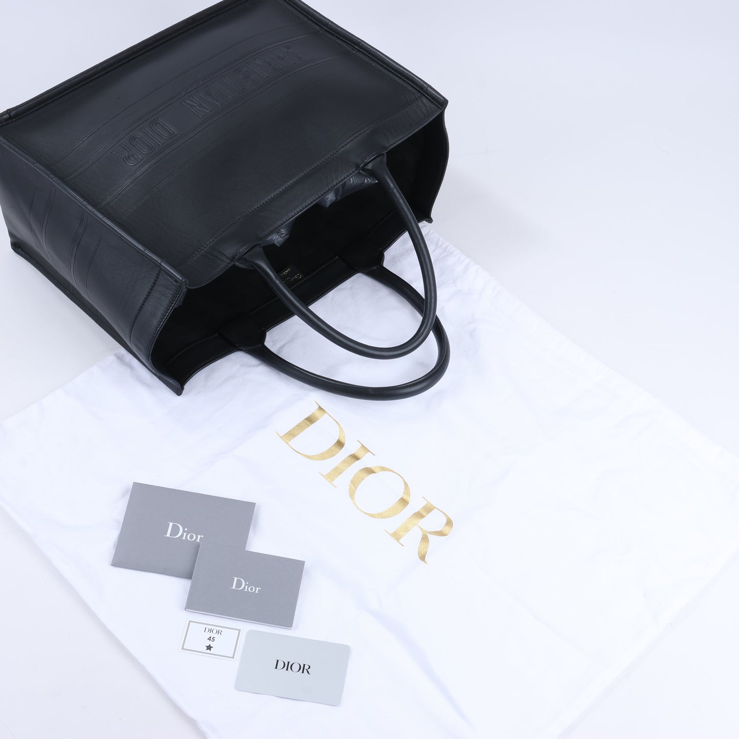 Christian Dior – Book Tote-Handtasche aus schwarzem Leder
