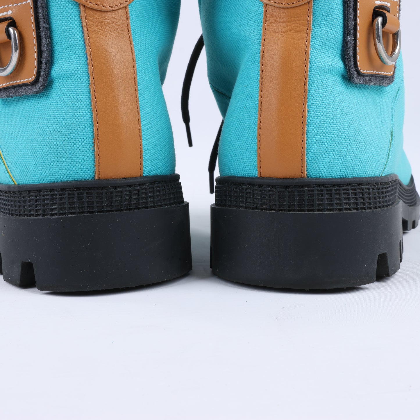 LOEWE Anagram 20SS Kurze Stiefel aus Canvas und Leder, 44 EU, Mehrfarbig
