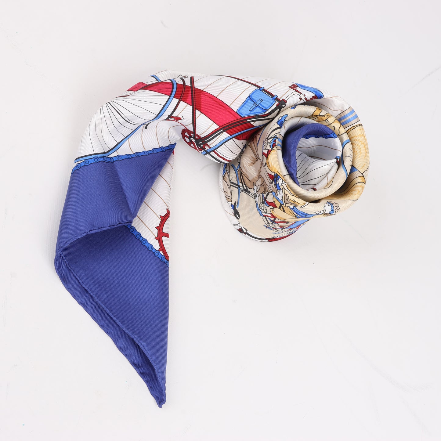 Hermès Carré 90 "LES BECANES" 100% Silk Scarf