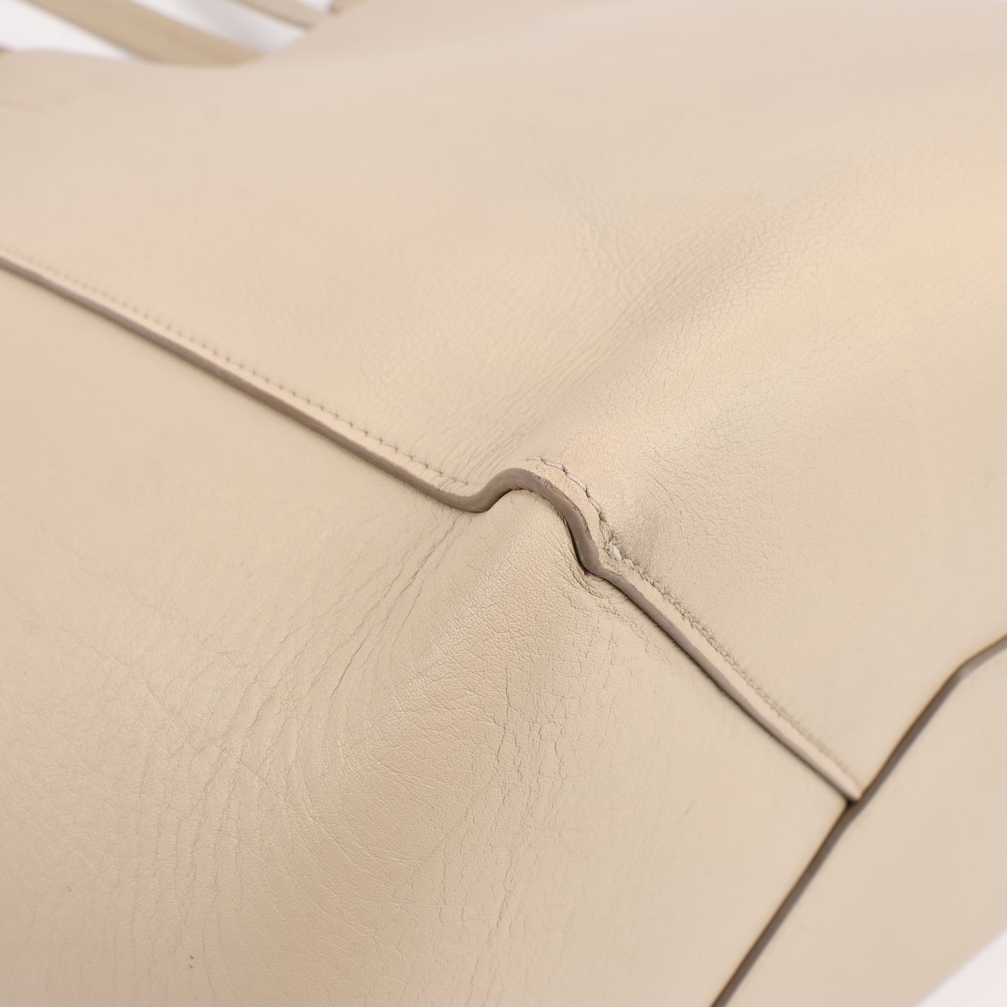 Celine Small Cabas Phantom Leather Shoulder Bag in Beige